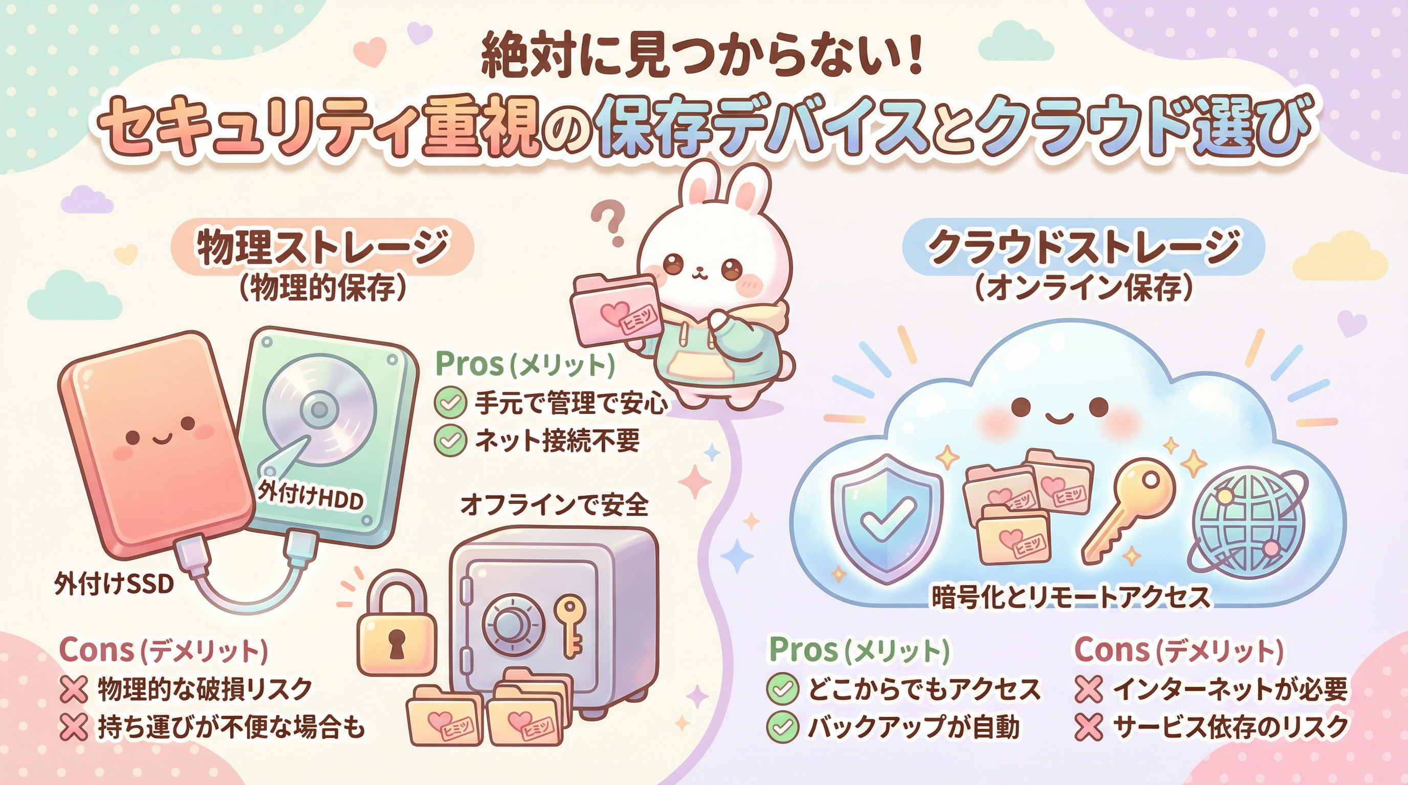 絶対に見つからない！セキュリティ重視の保存デバイスとクラウド選び