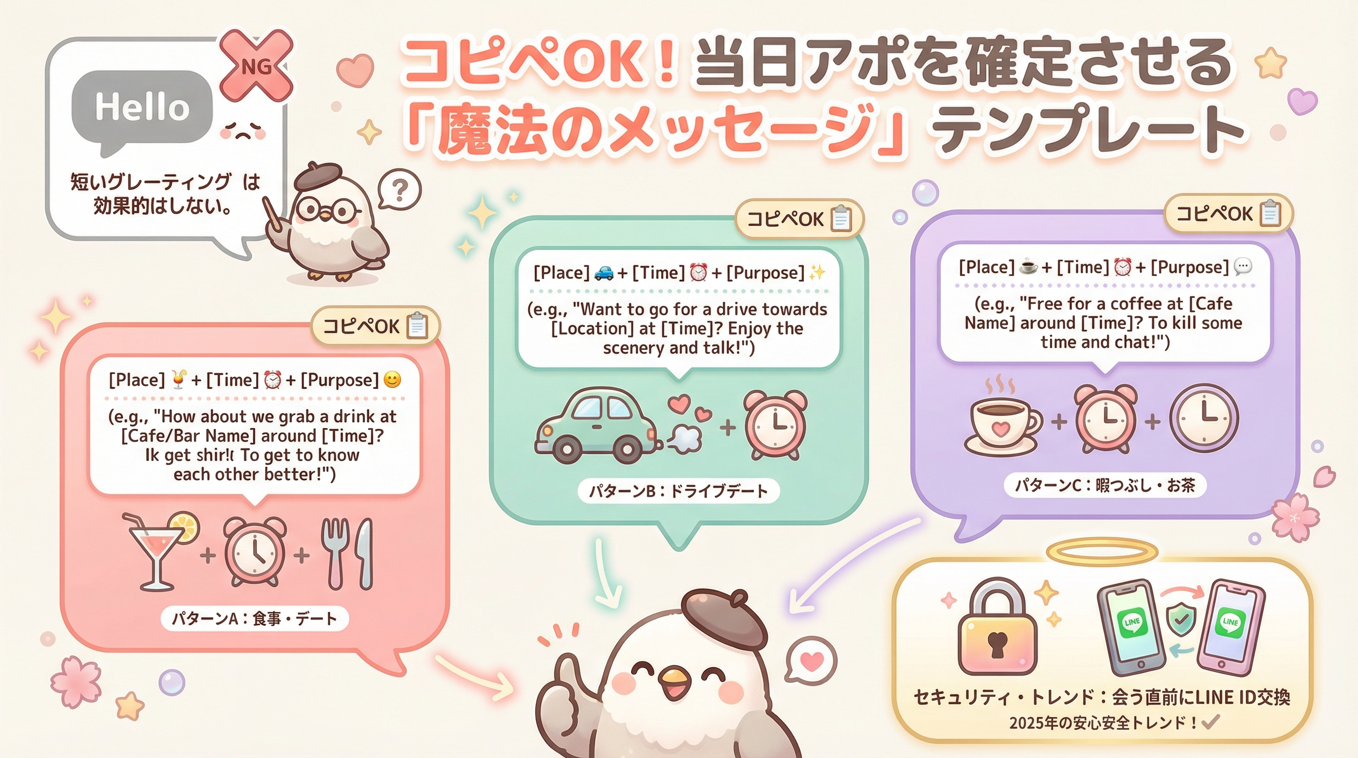 コピペOK!当日アポを確定させる「魔法のメッセージ」テンプレート