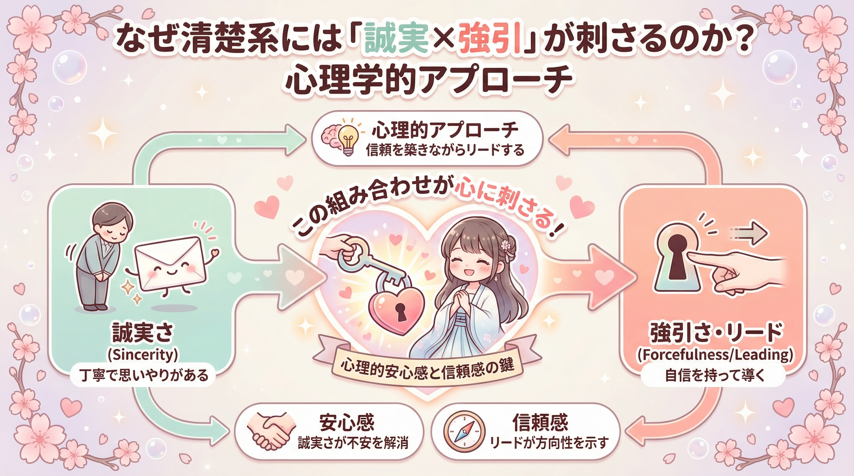 なぜ清楚系には「誠実×強引」が刺さるのか？心理学的アプローチ