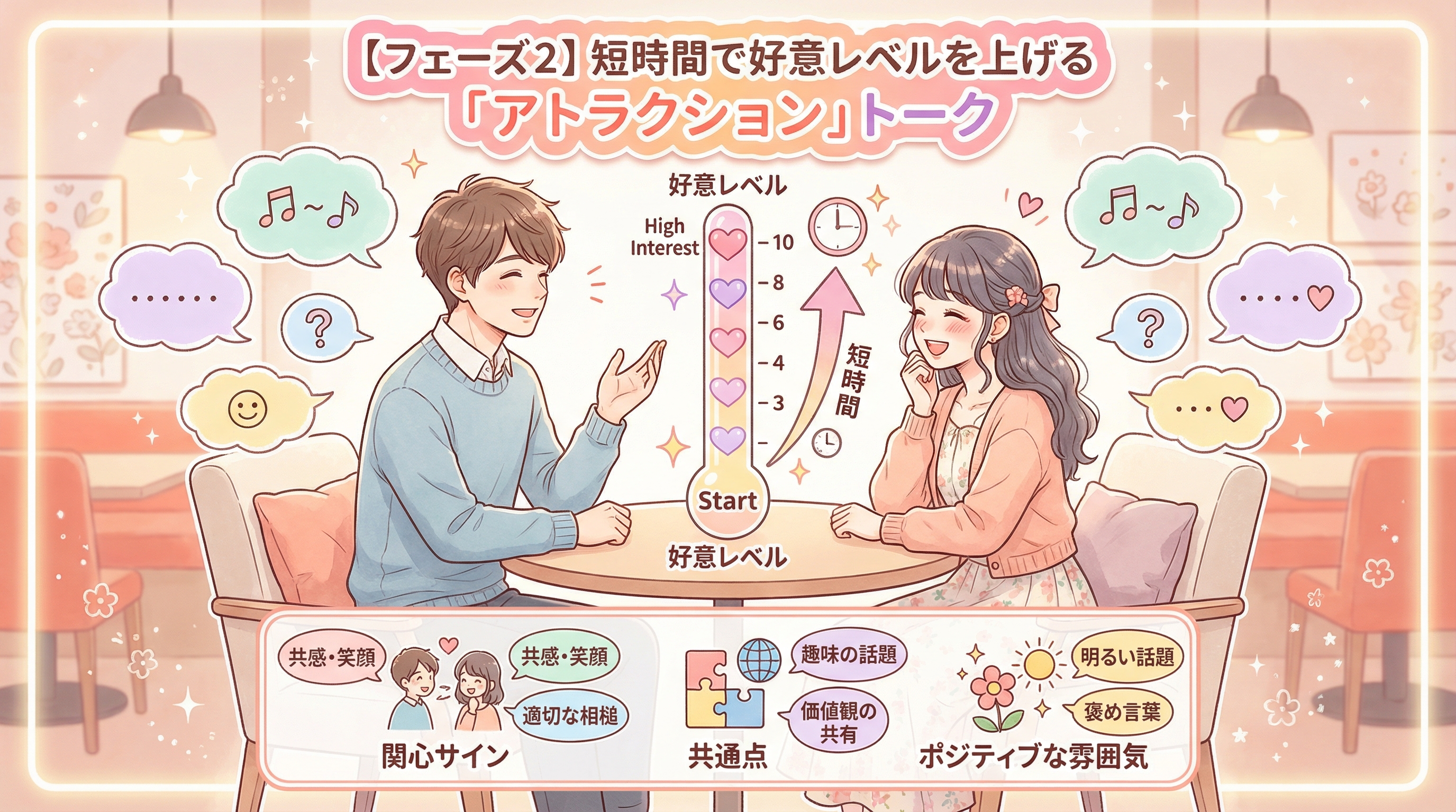 【フェーズ2】短時間で好意レベルを上げる「アトラクション」トーク
