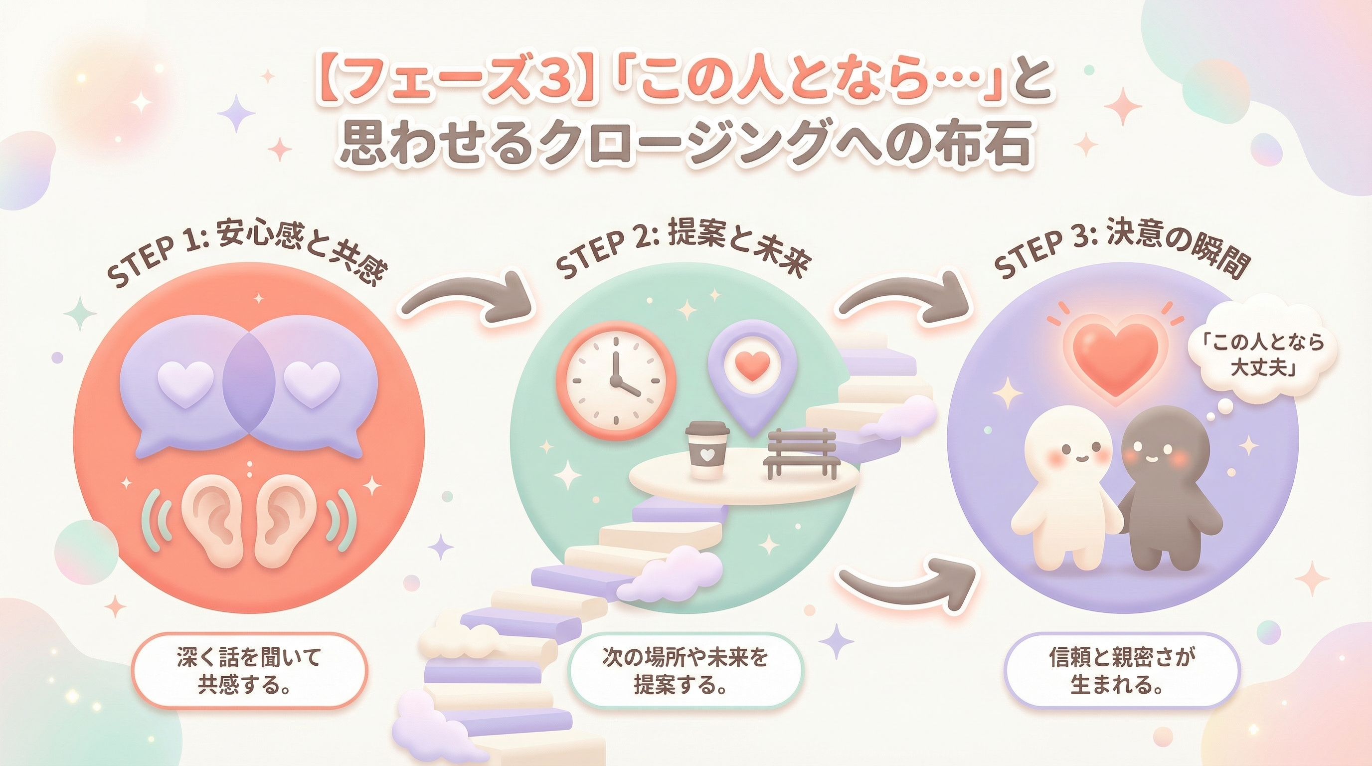 【フェーズ3】「この人となら…」と思わせるクロージングへの布石