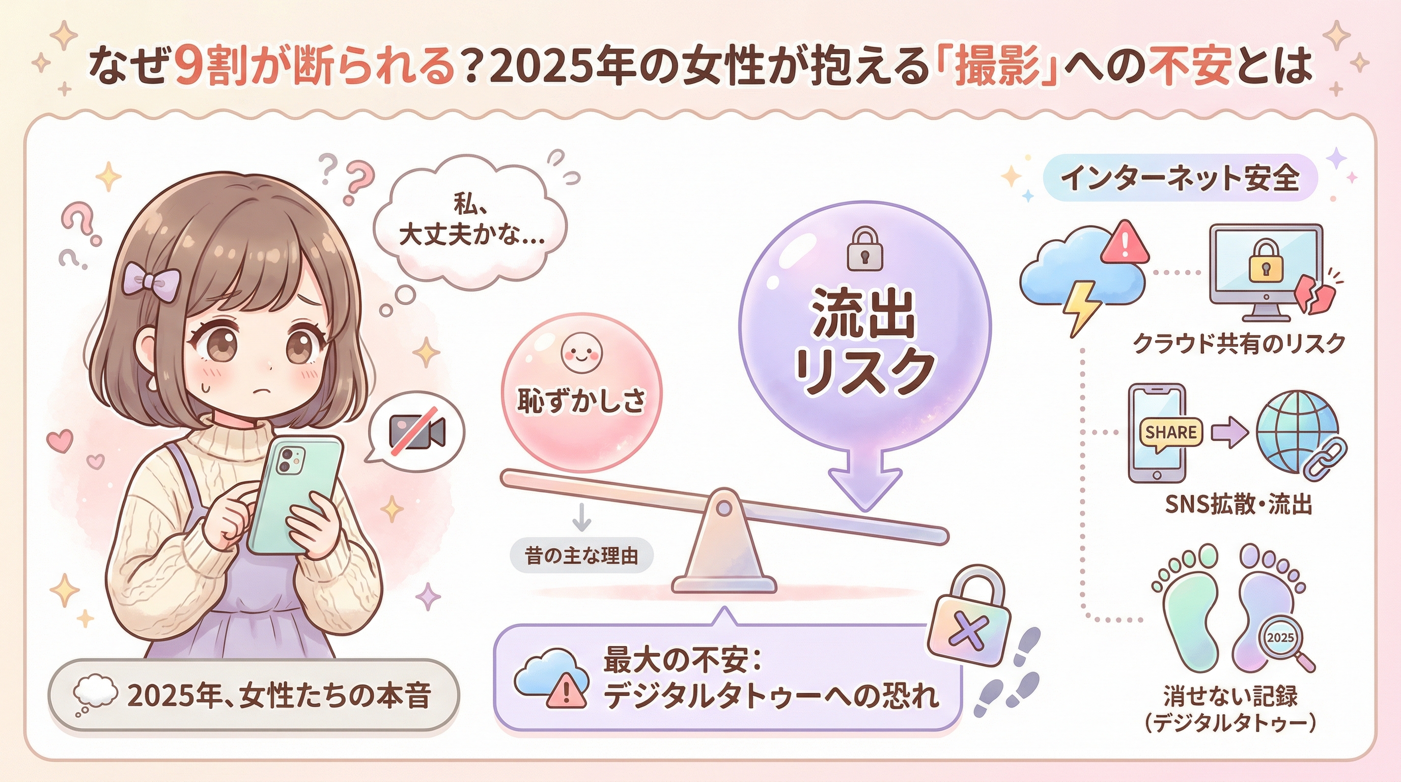 なぜ9割が断られる?2025年の女性が抱える「撮影」への不安とは