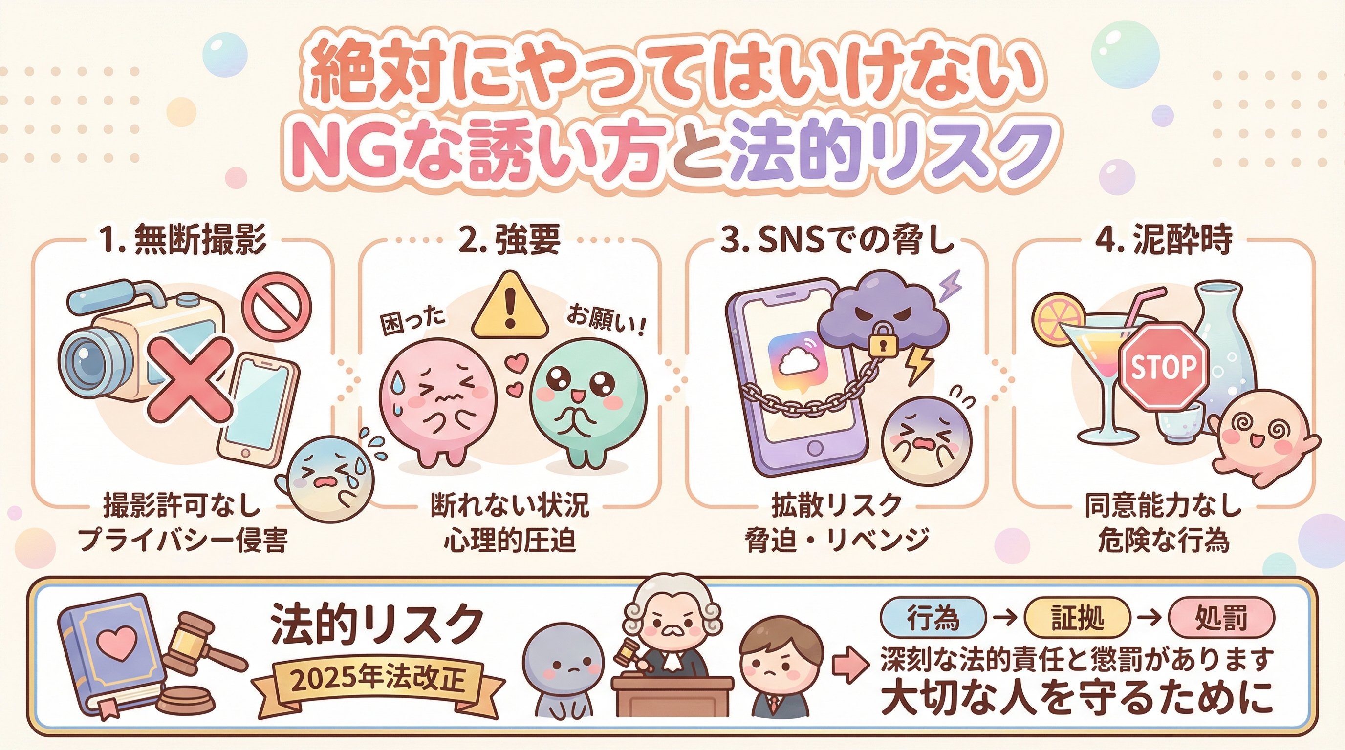 絶対にやってはいけないNGな誘い方と法的リスク