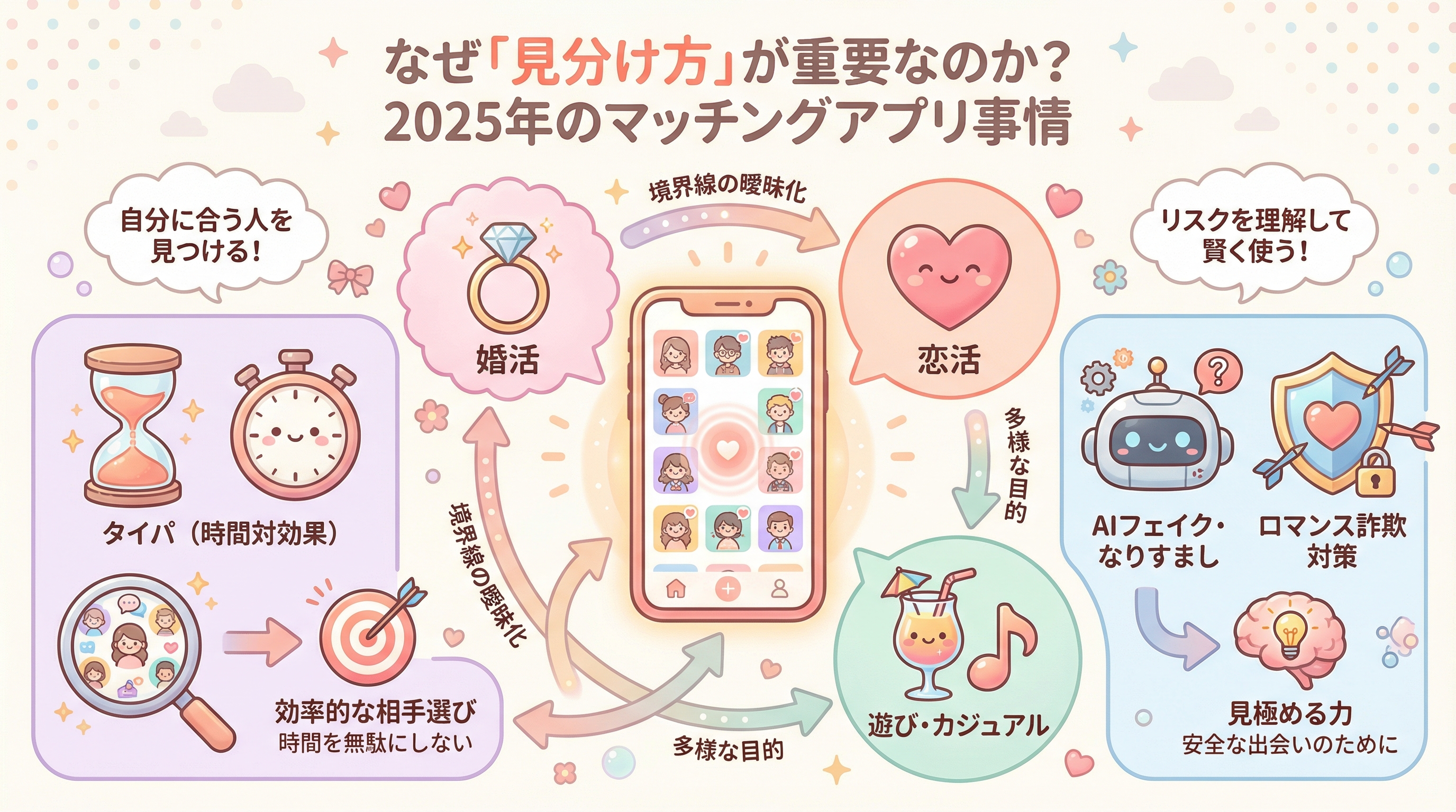 なぜ「見分け方」が重要なのか?2025年のマッチングアプリ事情