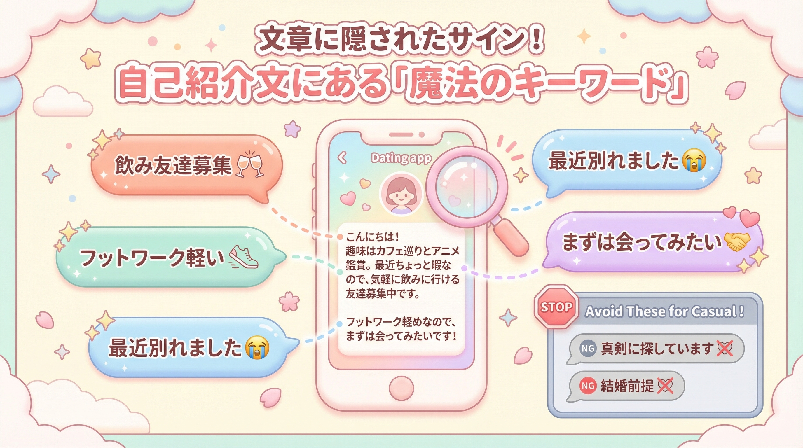 文章に隠されたサイン!自己紹介文にある「魔法のキーワード」