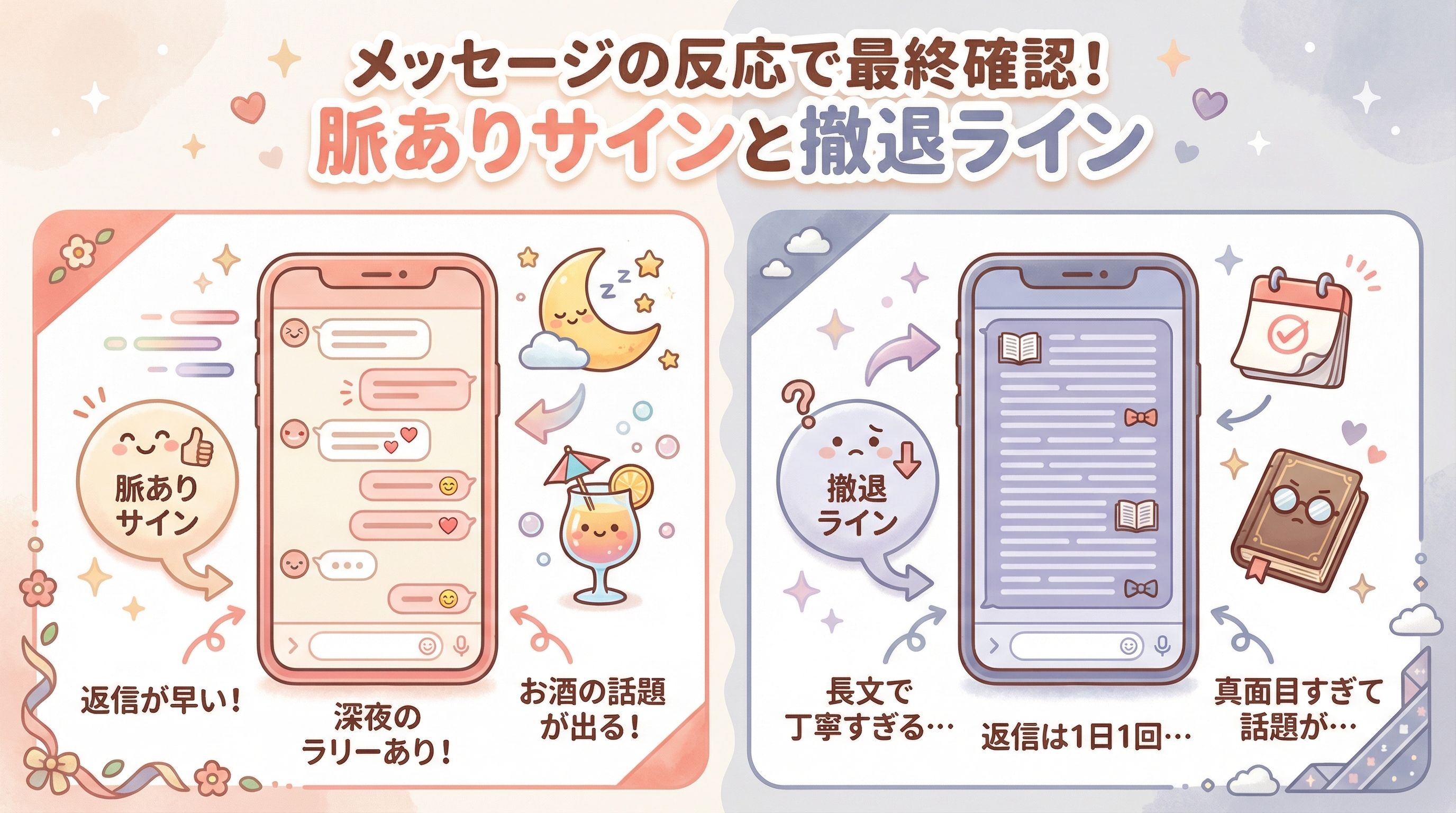 メッセージの反応で最終確認!脈ありサインと撤退ライン