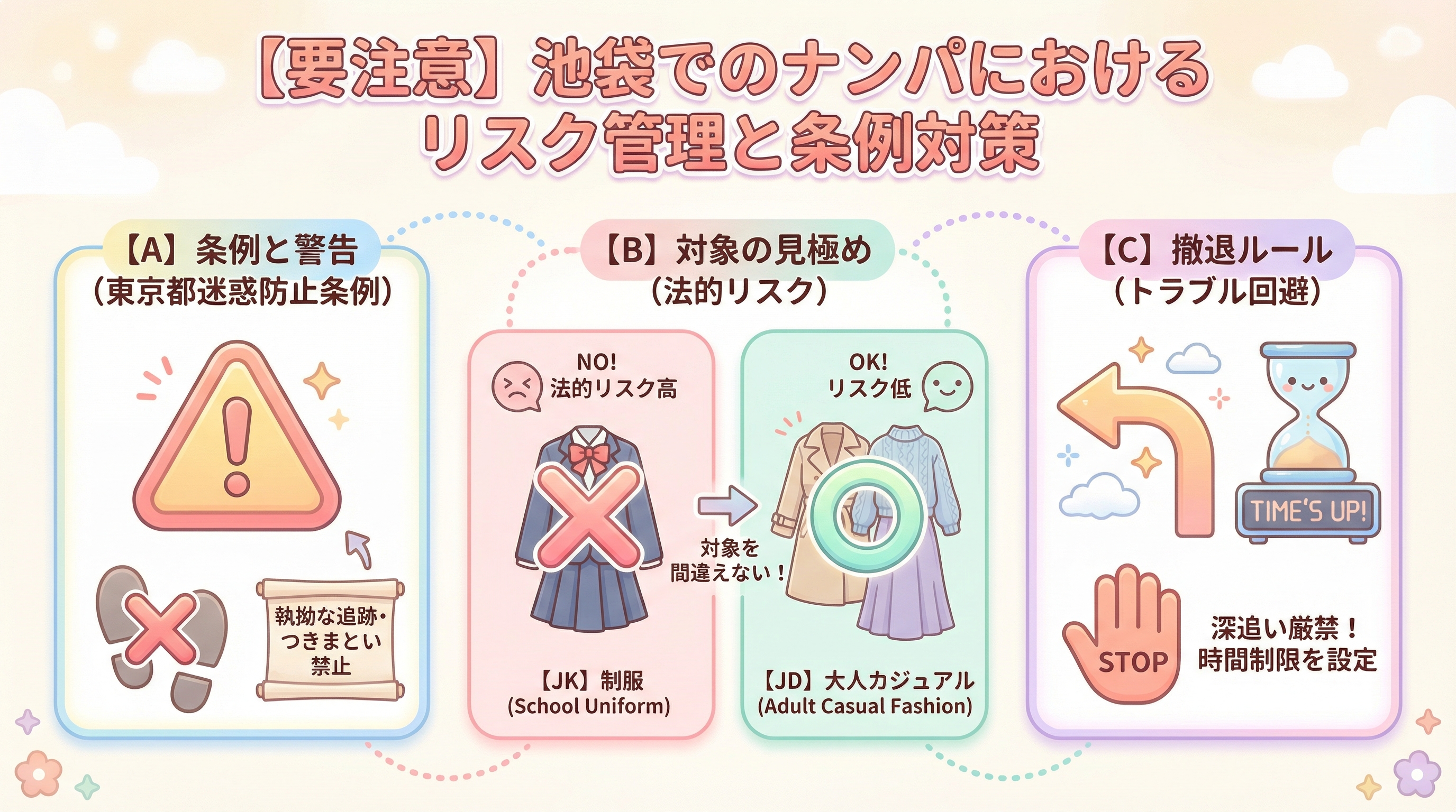 【要注意】池袋でのナンパにおけるリスク管理と条例対策