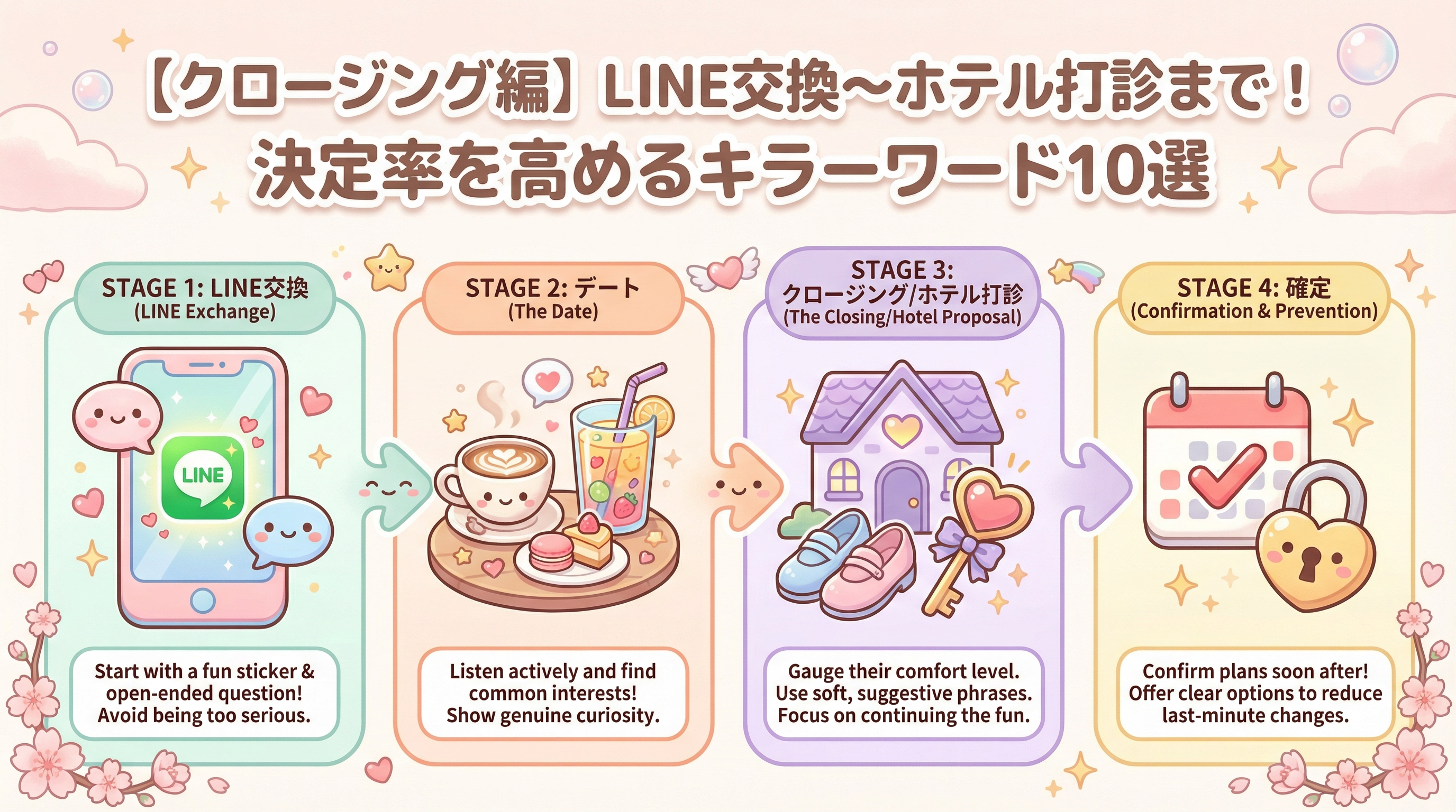 【クロージング編】LINE交換～ホテル打診まで！決定率を高めるキラーワード10選