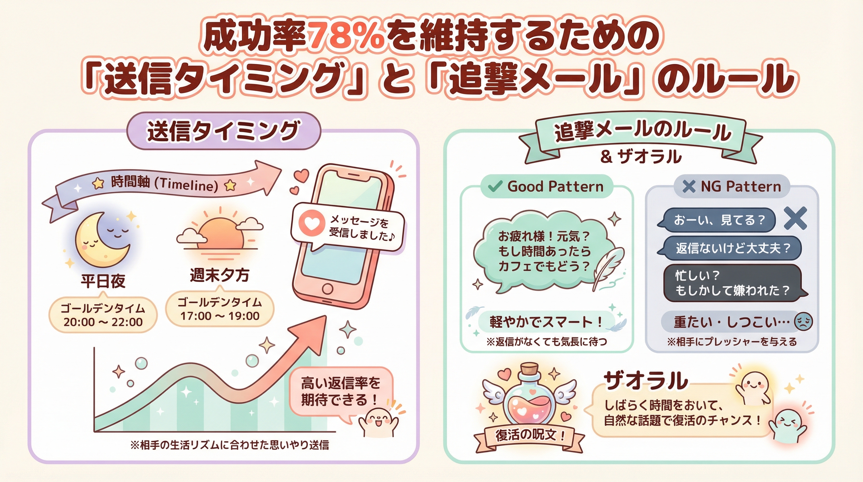 成功率78％を維持するための「送信タイミング」と「追撃メール」のルール
