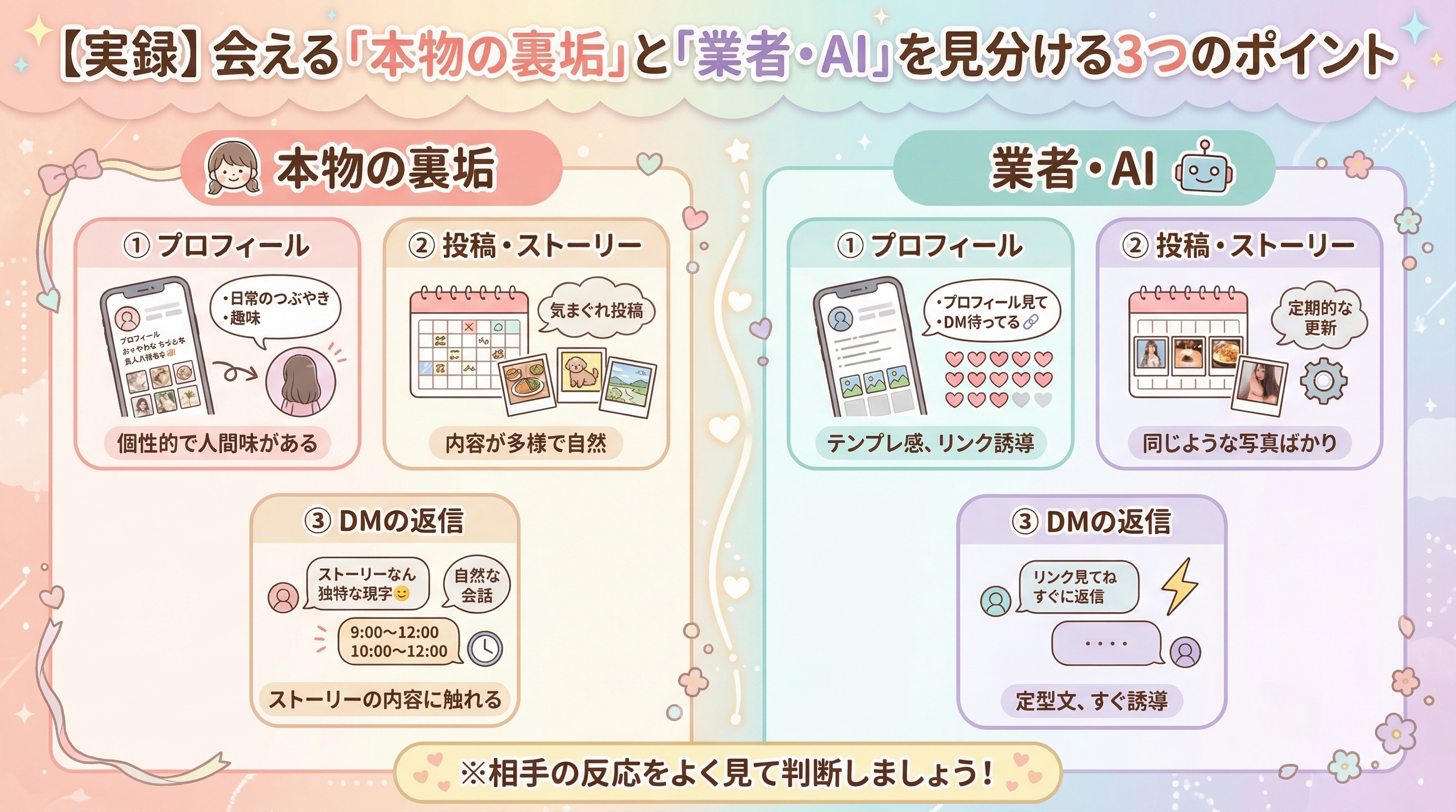 【実録】会える「本物の裏垢」と「業者・AI」を見分ける3つのポイント