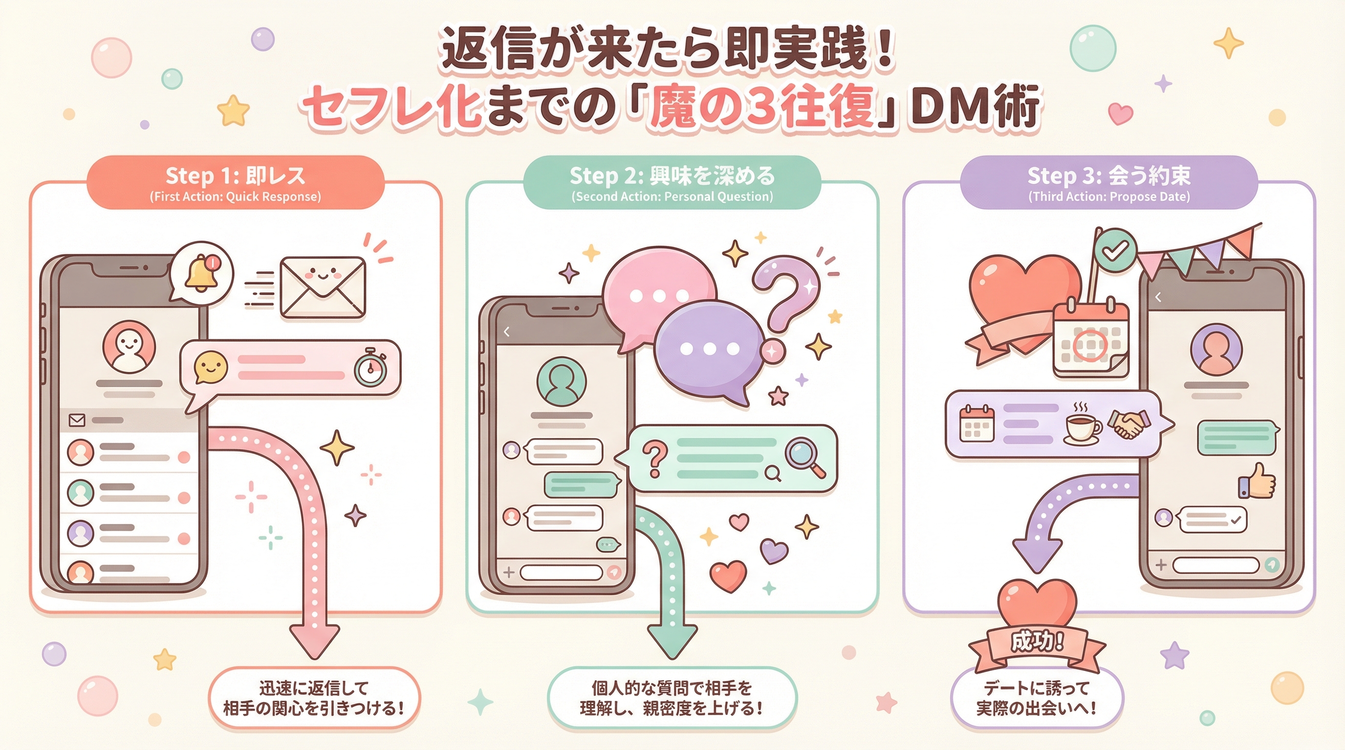 返信が来たら即実践！セフレ化までの「魔の3往復」DM術