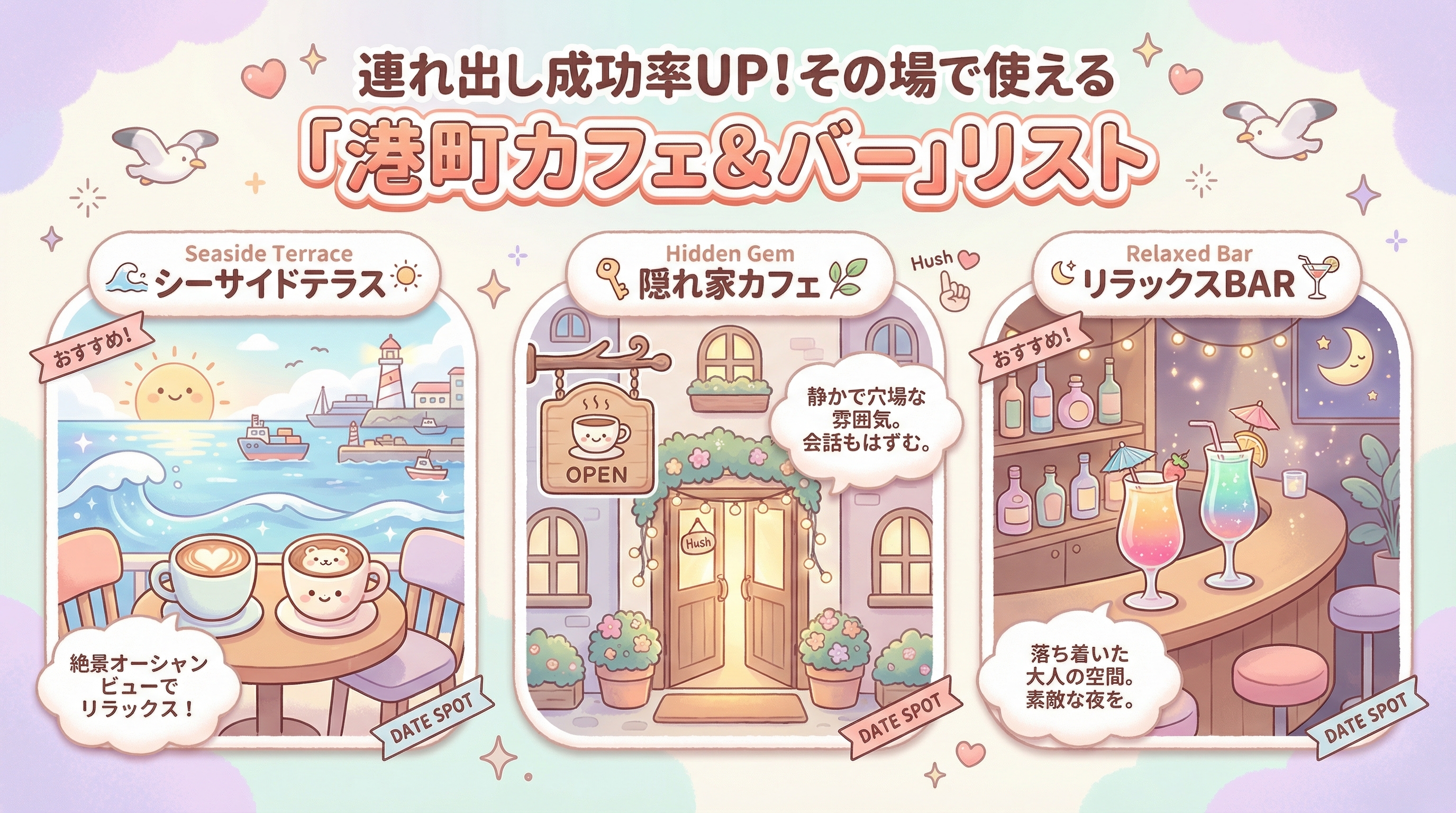 連れ出し成功率UP!その場で使える「港町カフェ&バー」リスト