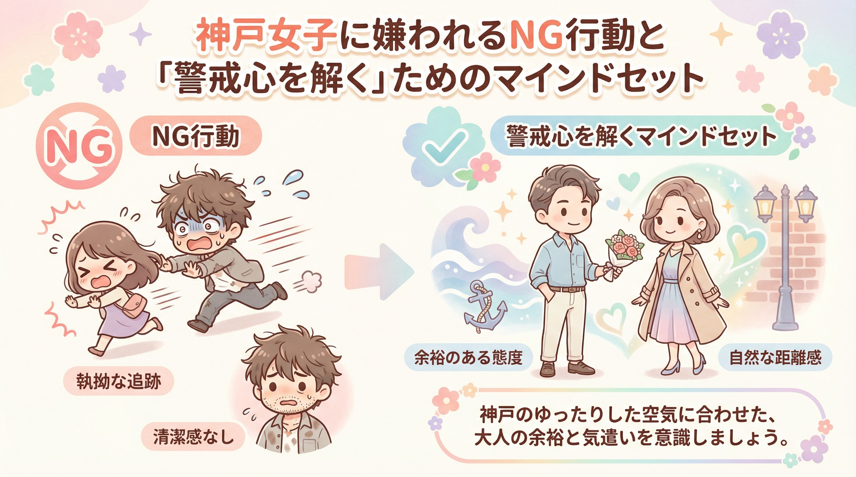 神戸女子に嫌われるNG行動と「警戒心を解く」ためのマインドセット