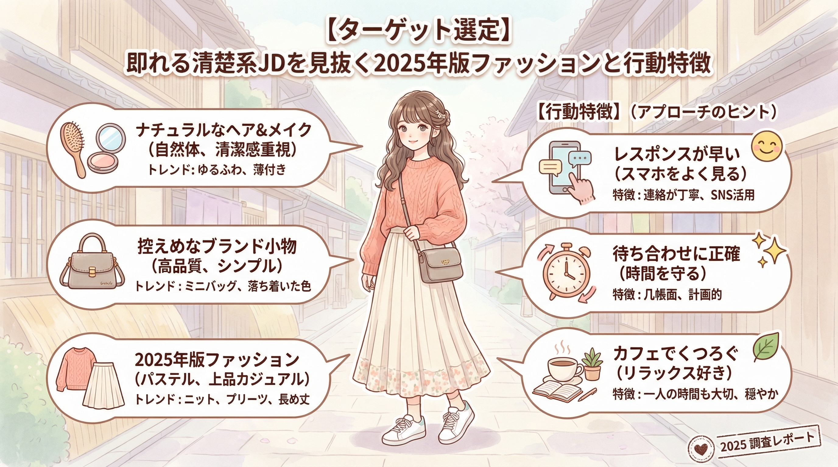 【ターゲット選定】即れる清楚系JDを見抜く2025年版ファッションと行動特徴