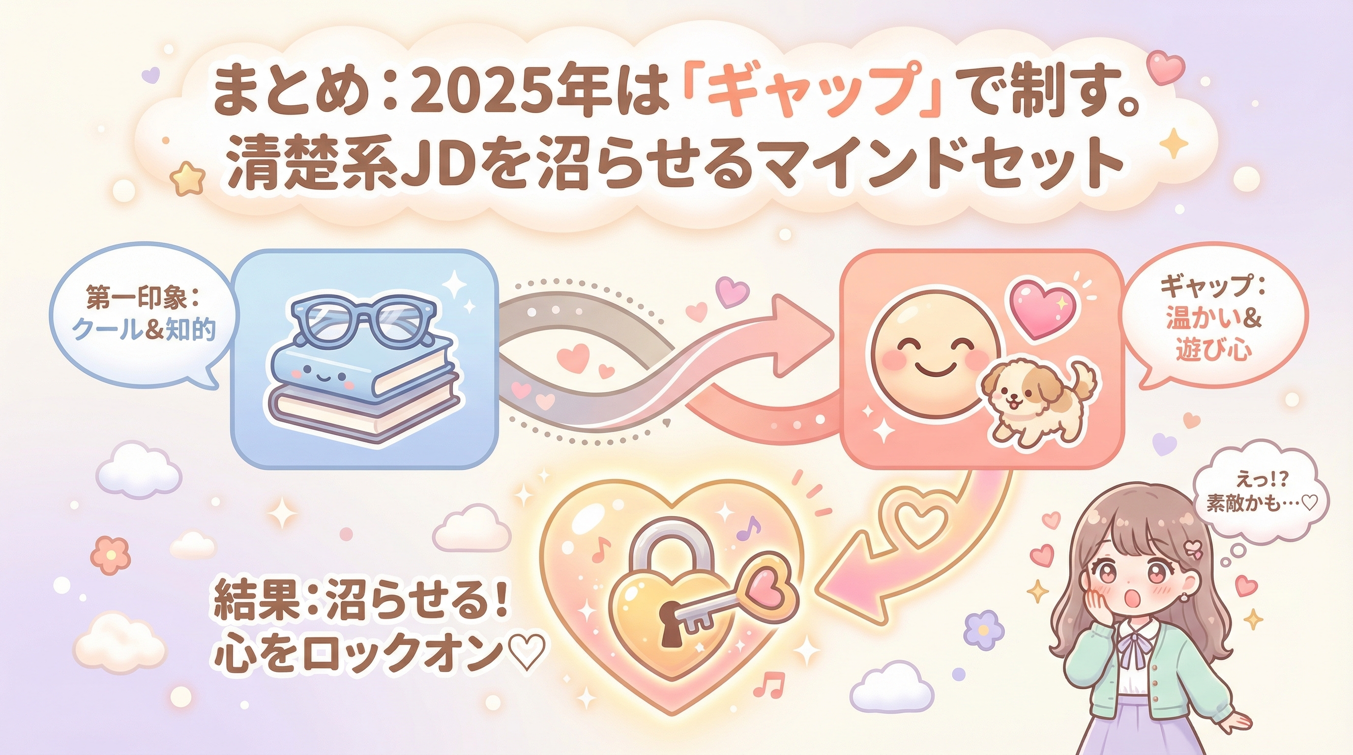 まとめ:2025年は「ギャップ」で制す。清楚系JDを沼らせるマインドセット