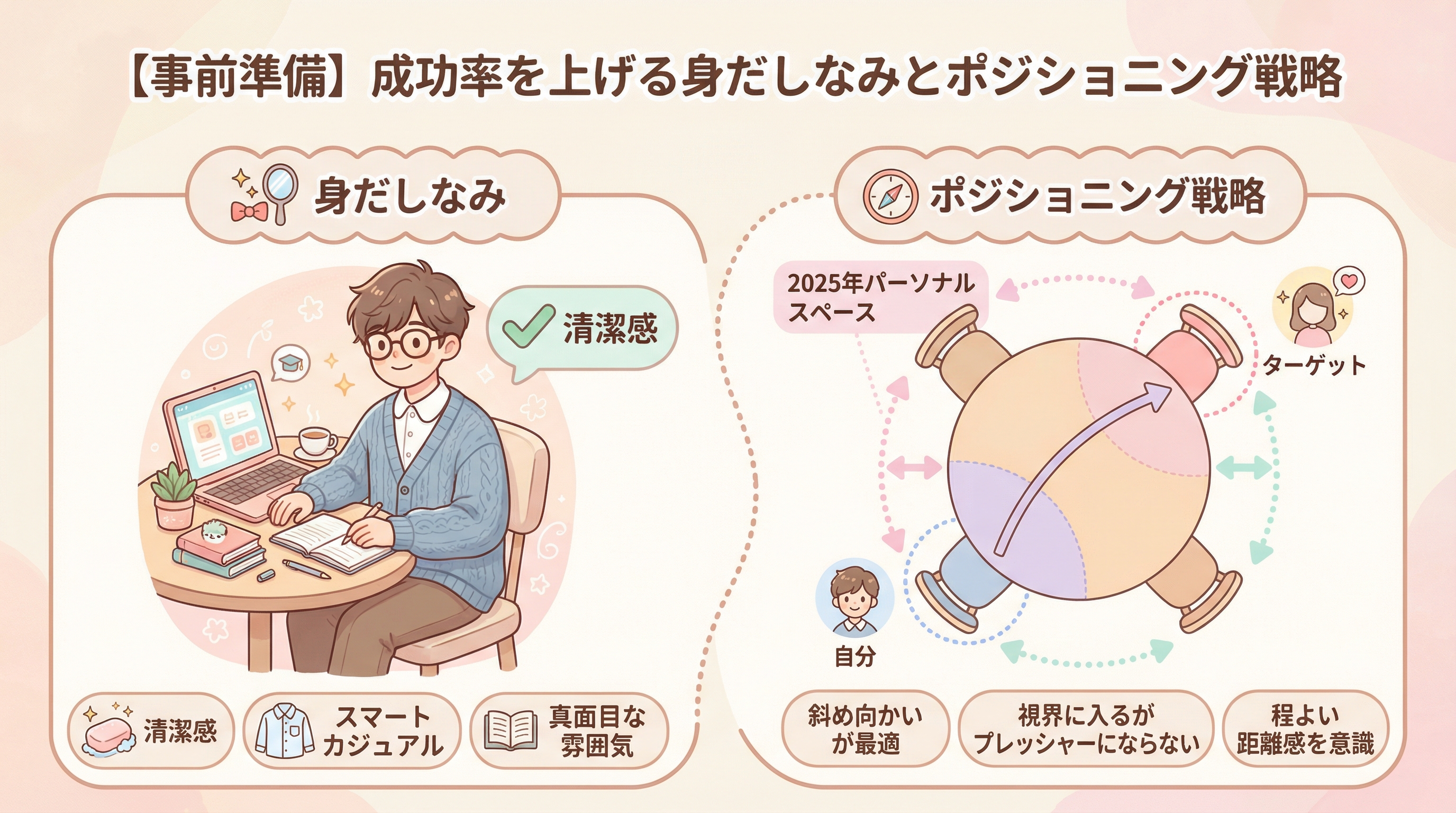 【事前準備】成功率を上げる身だしなみとポジショニング戦略