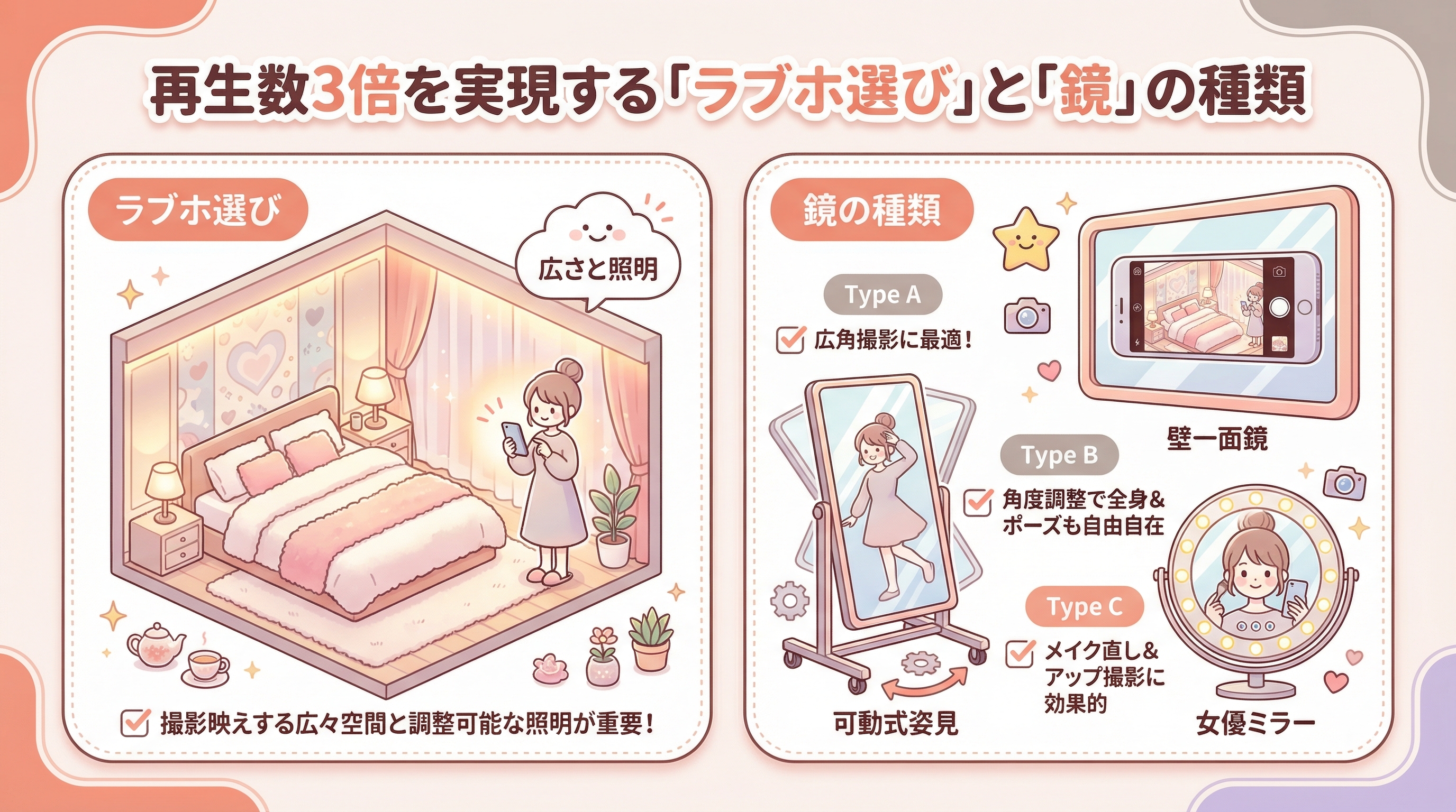 再生数3倍を実現する「ラブホ選び」と「鏡」の種類