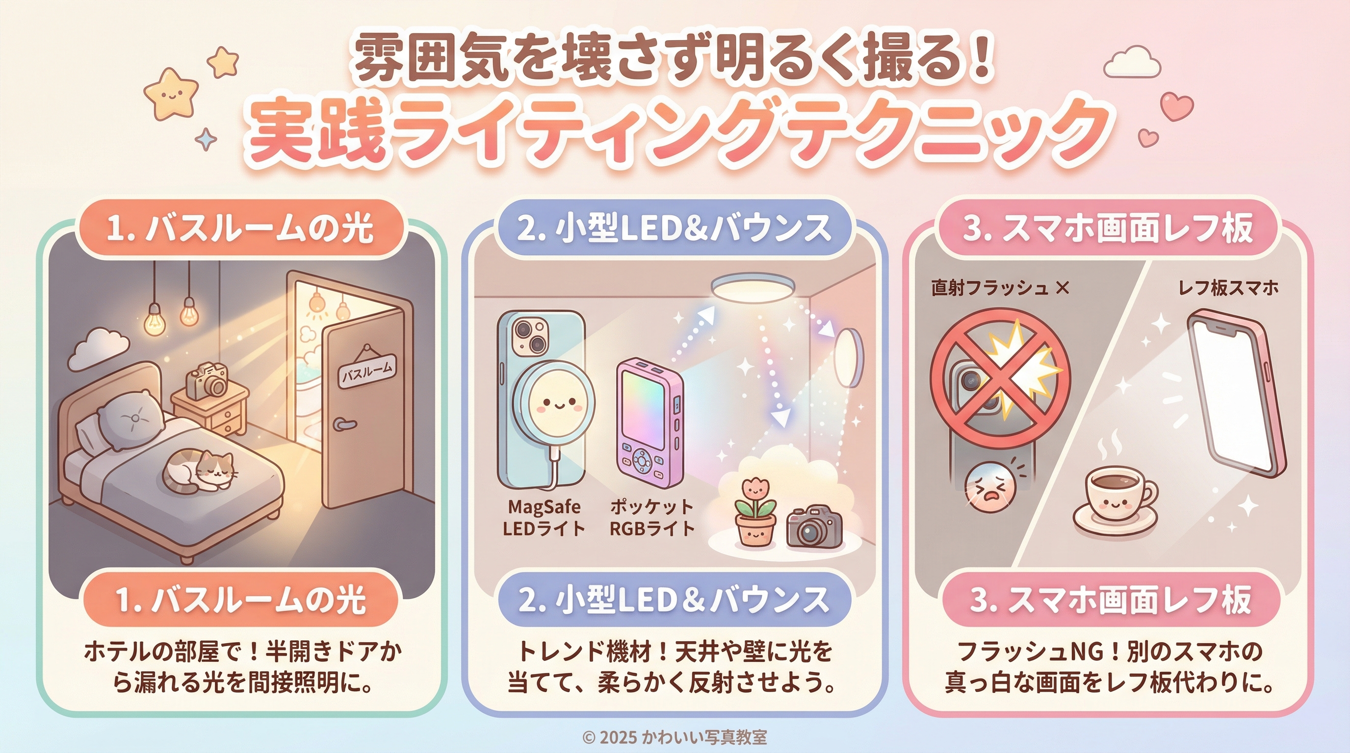 雰囲気を壊さず明るく撮る!実践ライティングテクニック