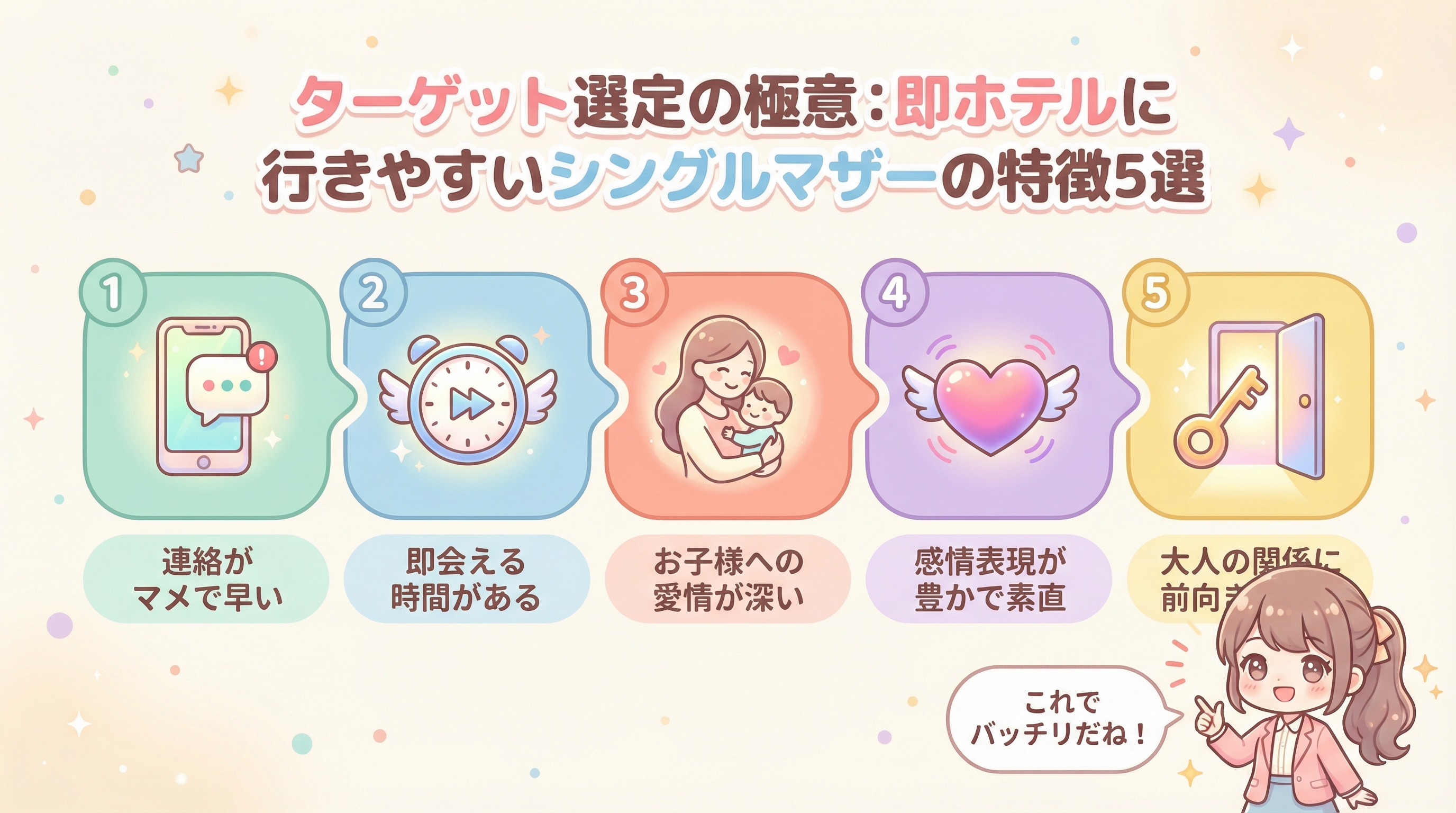 ターゲット選定の極意:即ホテルに行きやすいシングルマザーの特徴5選