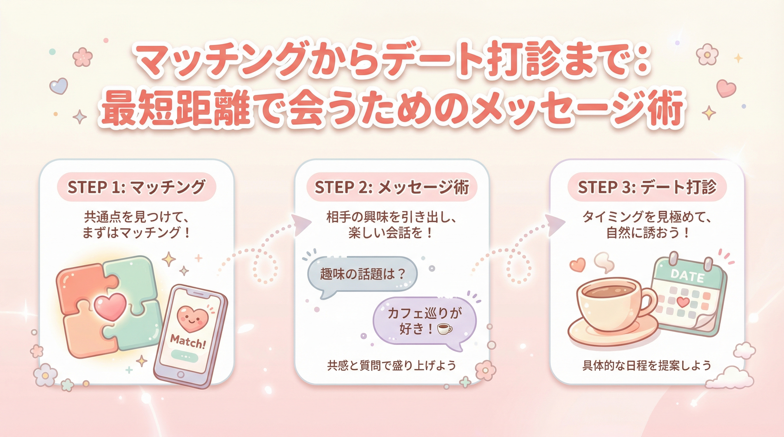 マッチングからデート打診まで:最短距離で会うためのメッセージ術