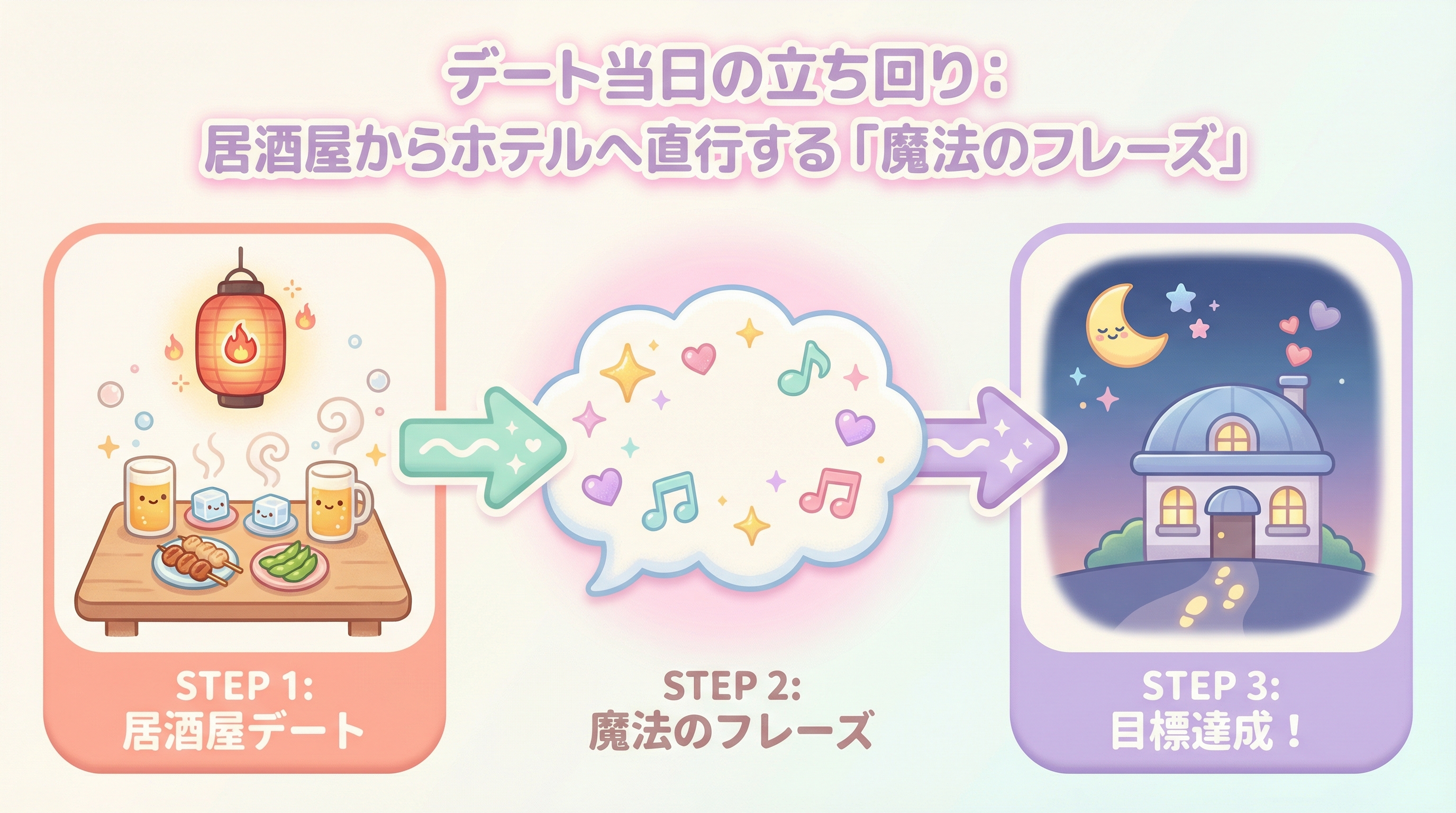 デート当日の立ち回り:居酒屋からホテルへ直行する「魔法のフレーズ」