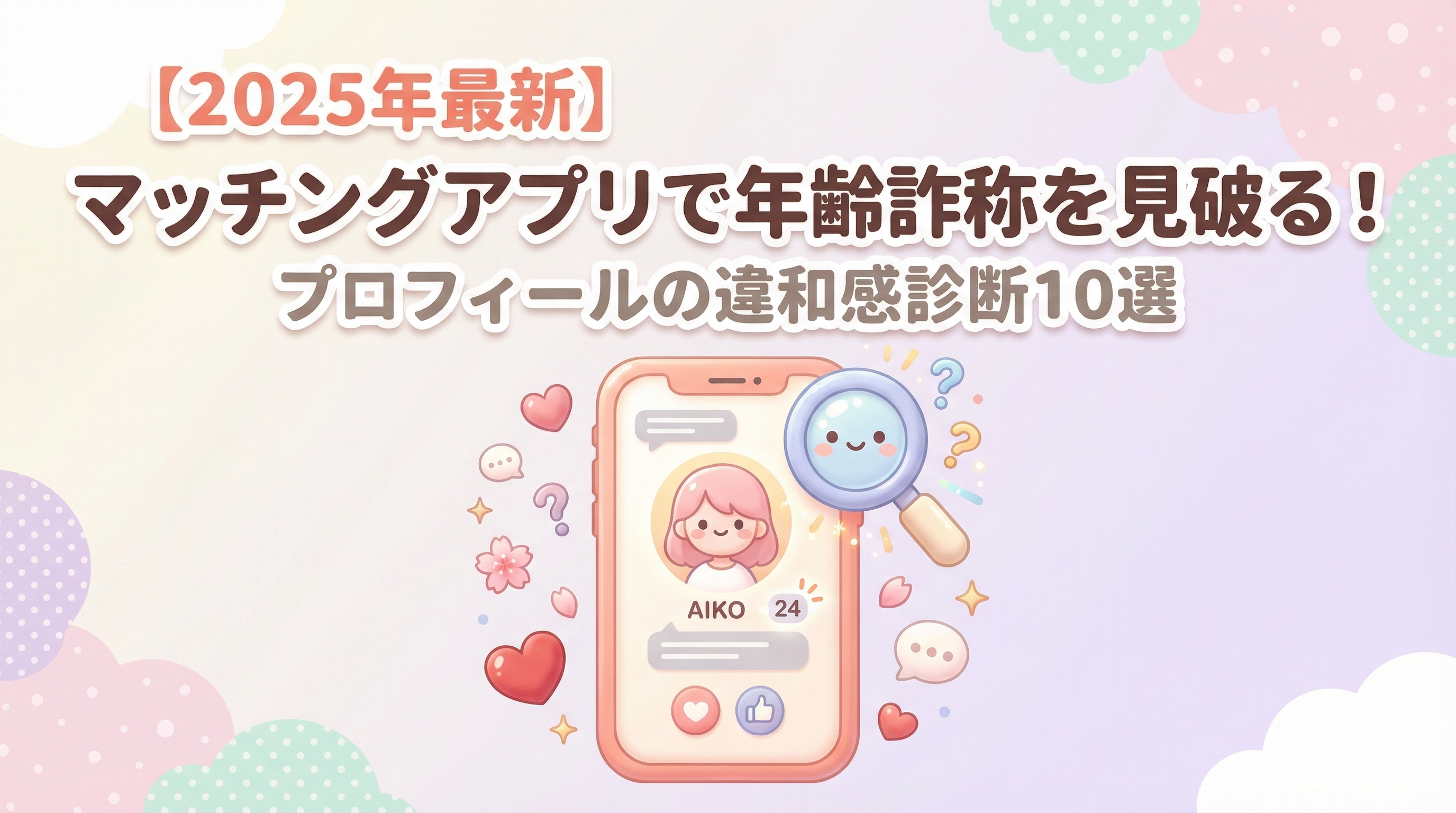 【2025年最新】マッチングアプリで年齢詐称を見破る！プロフィールの違和感診断10選