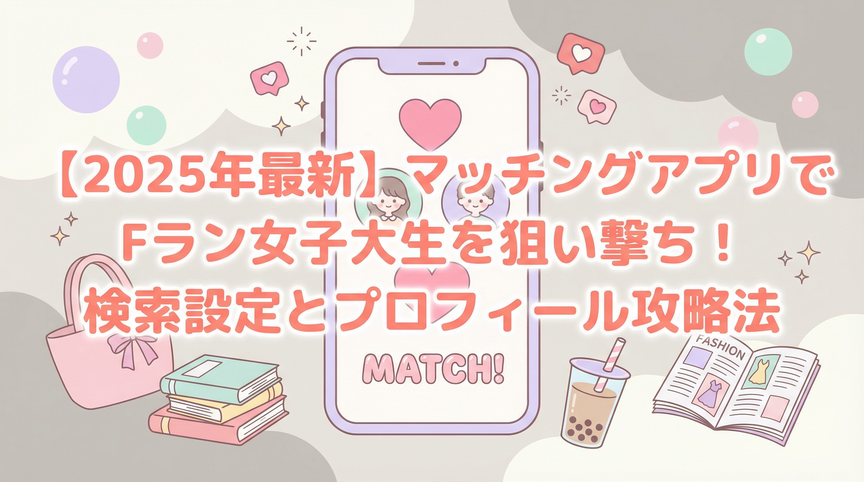 【2025年最新】マッチングアプリでFラン女子大生を狙い撃ち！検索設定とプロフィール攻略法