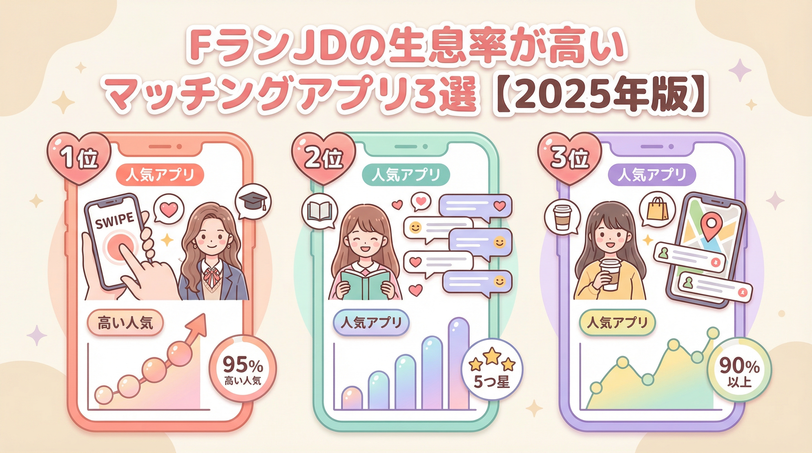 FランJDの生息率が高いマッチングアプリ3選【2025年版】