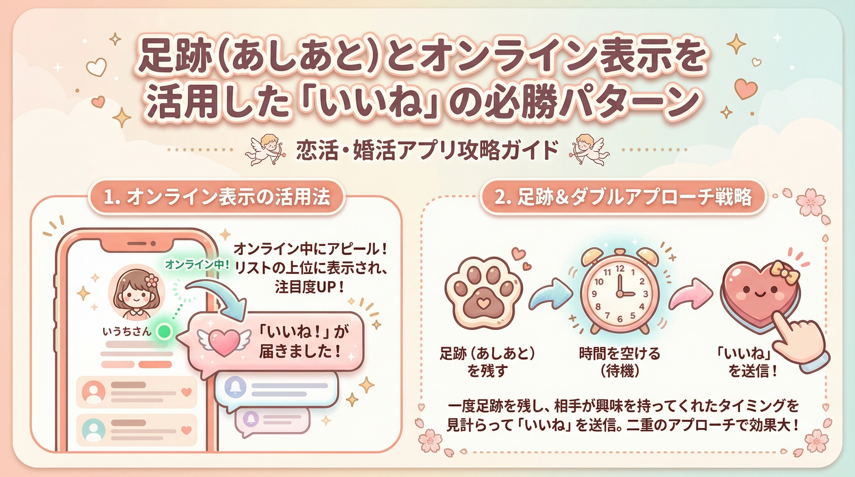 足跡（あしあと）とオンライン表示を活用した「いいね」の必勝パターン