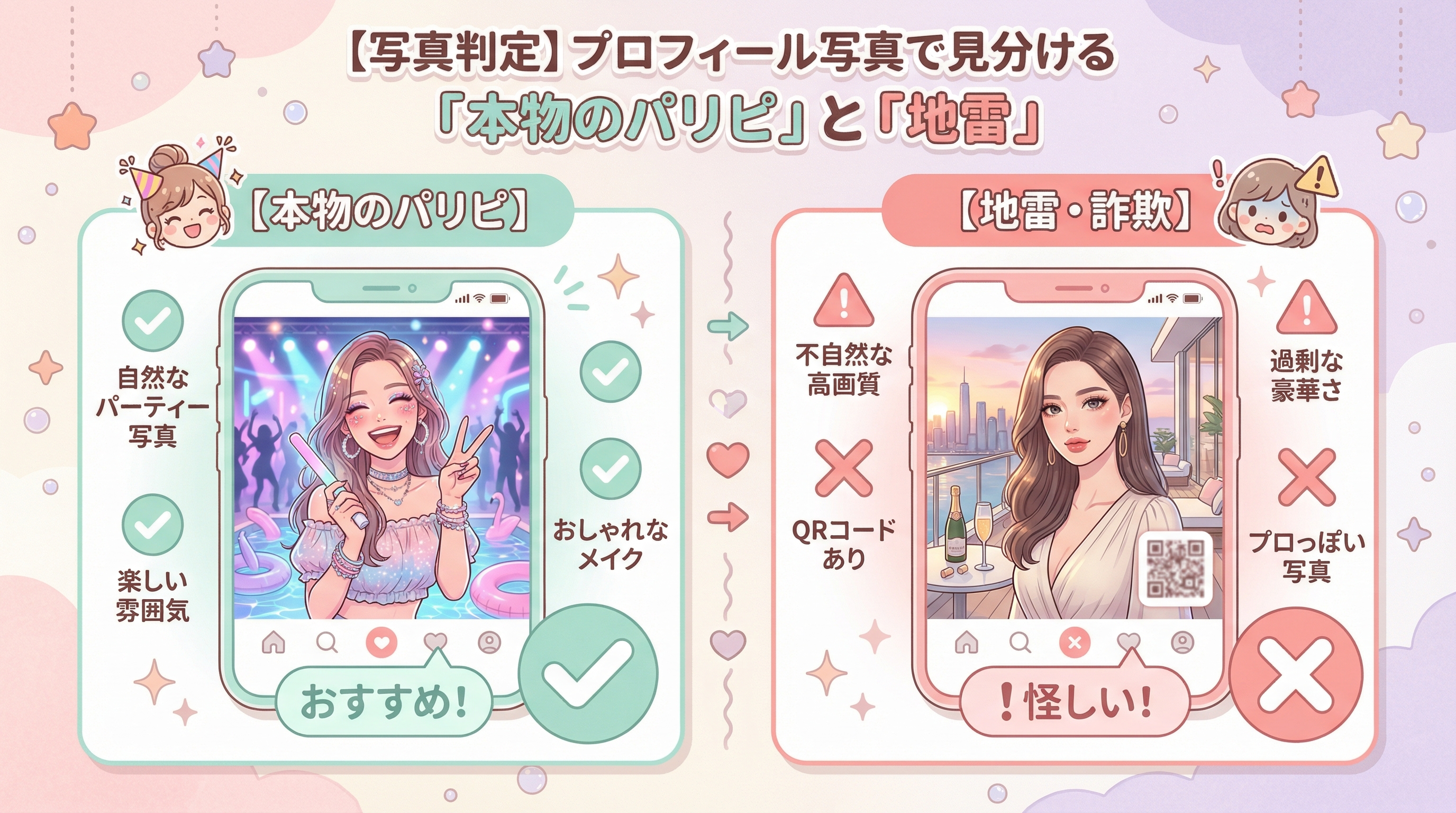 【写真判定】プロフィール写真で見分ける「本物のパリピ」と「地雷」