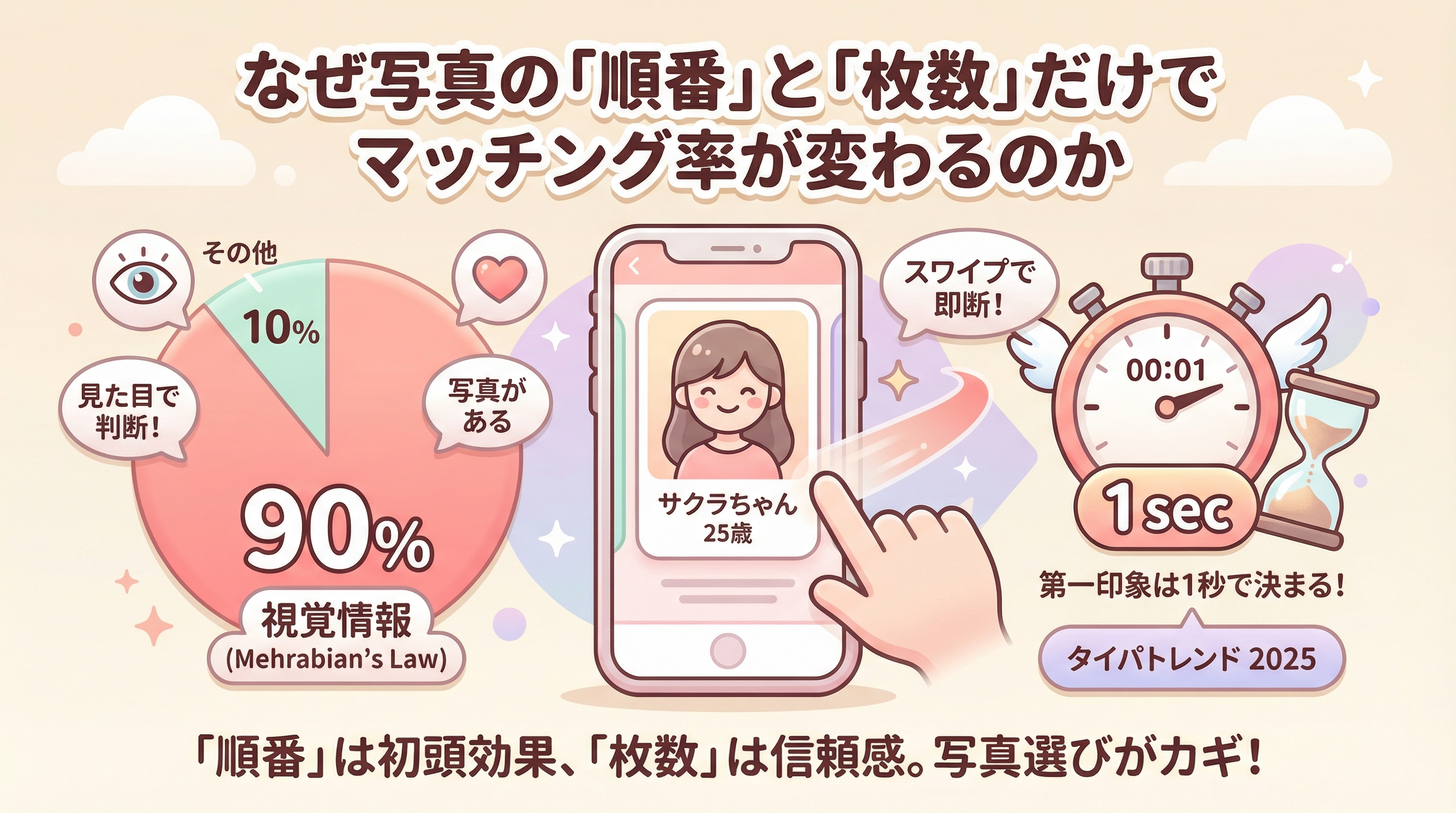 なぜ写真の「順番」と「枚数」だけでマッチング率が変わるのか