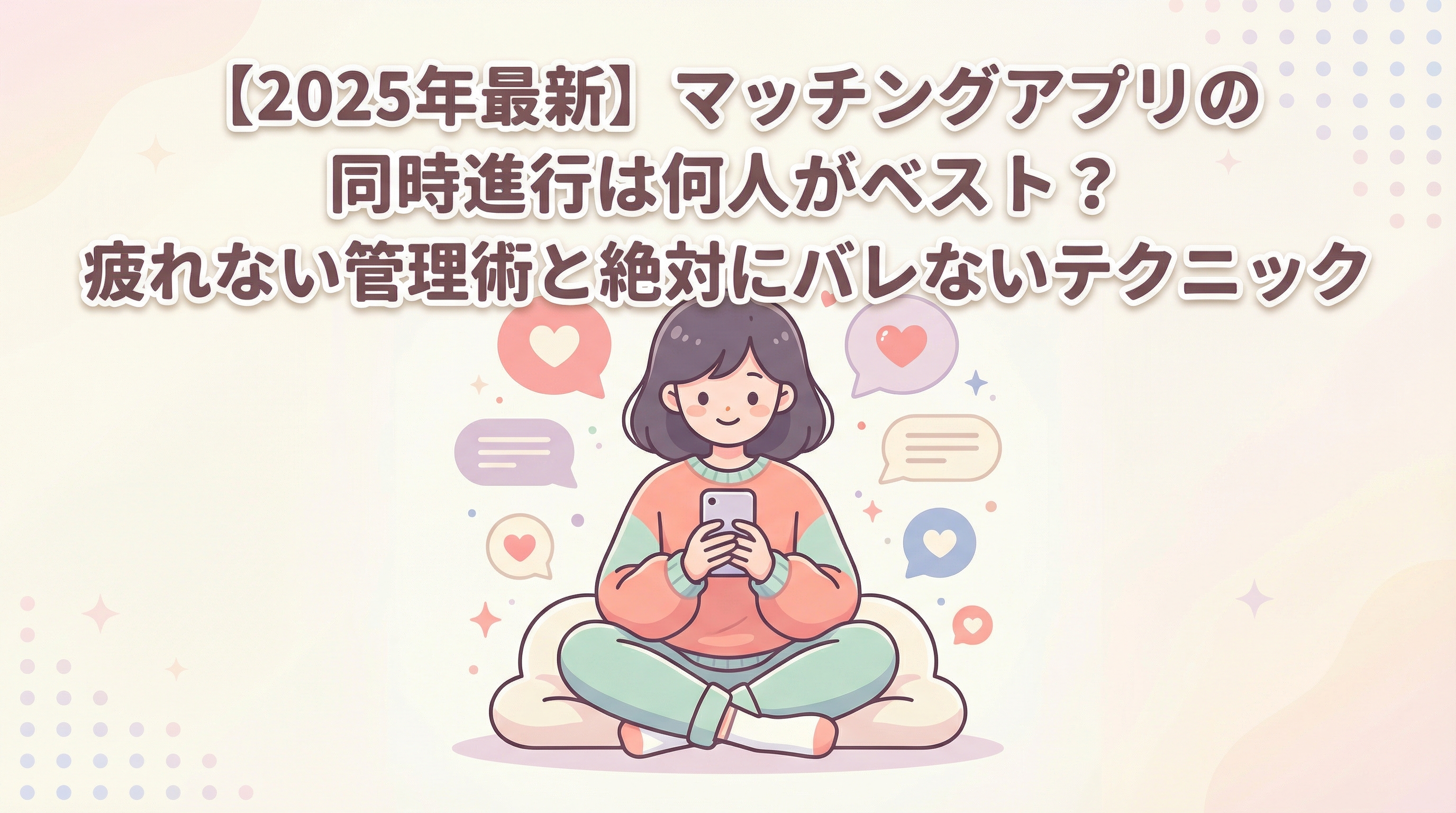 【2025年最新】マッチングアプリの同時進行は何人がベスト？疲れない管理術と絶対にバレないテクニック