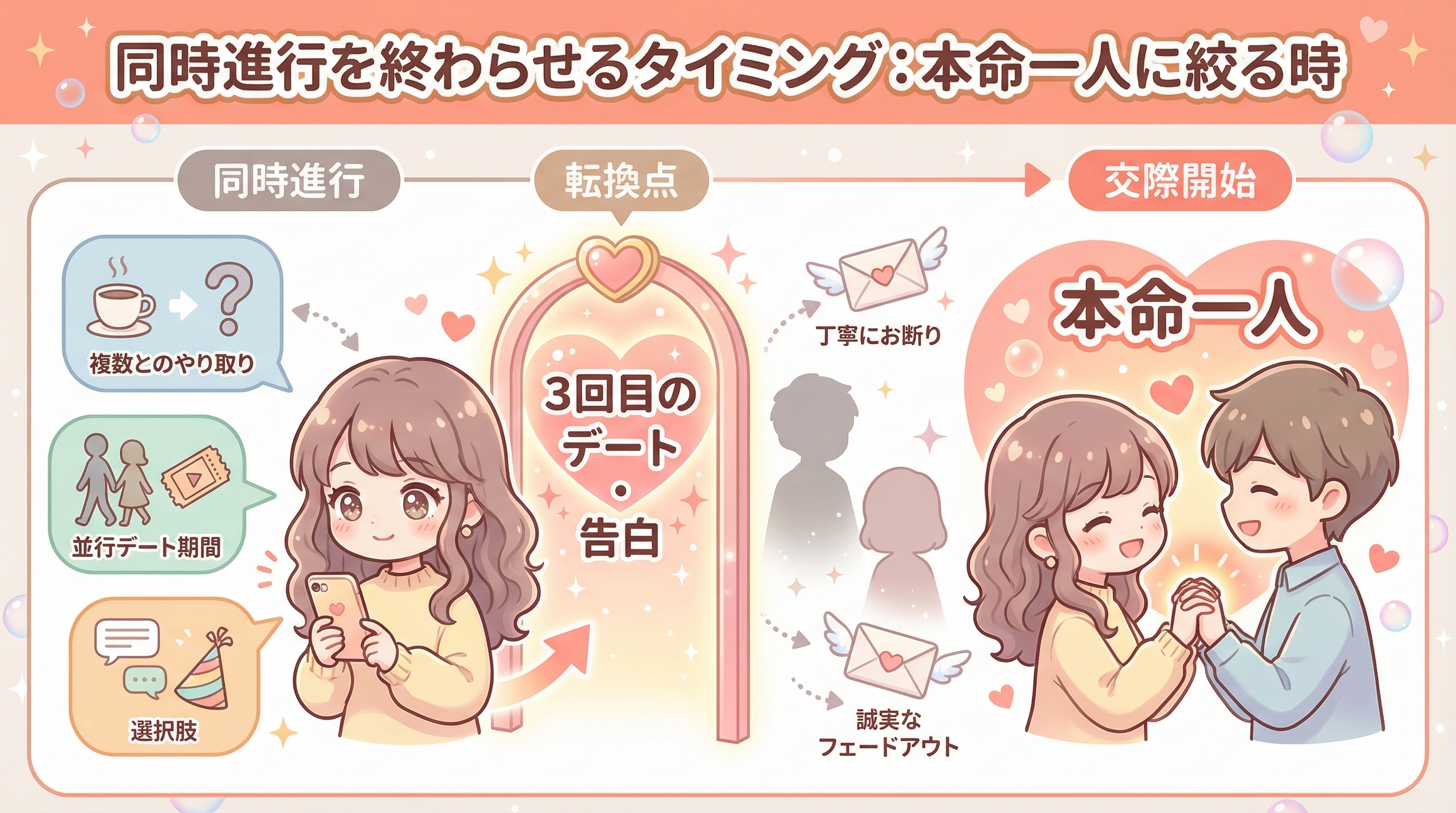 同時進行を終わらせるタイミング：本命一人に絞る時