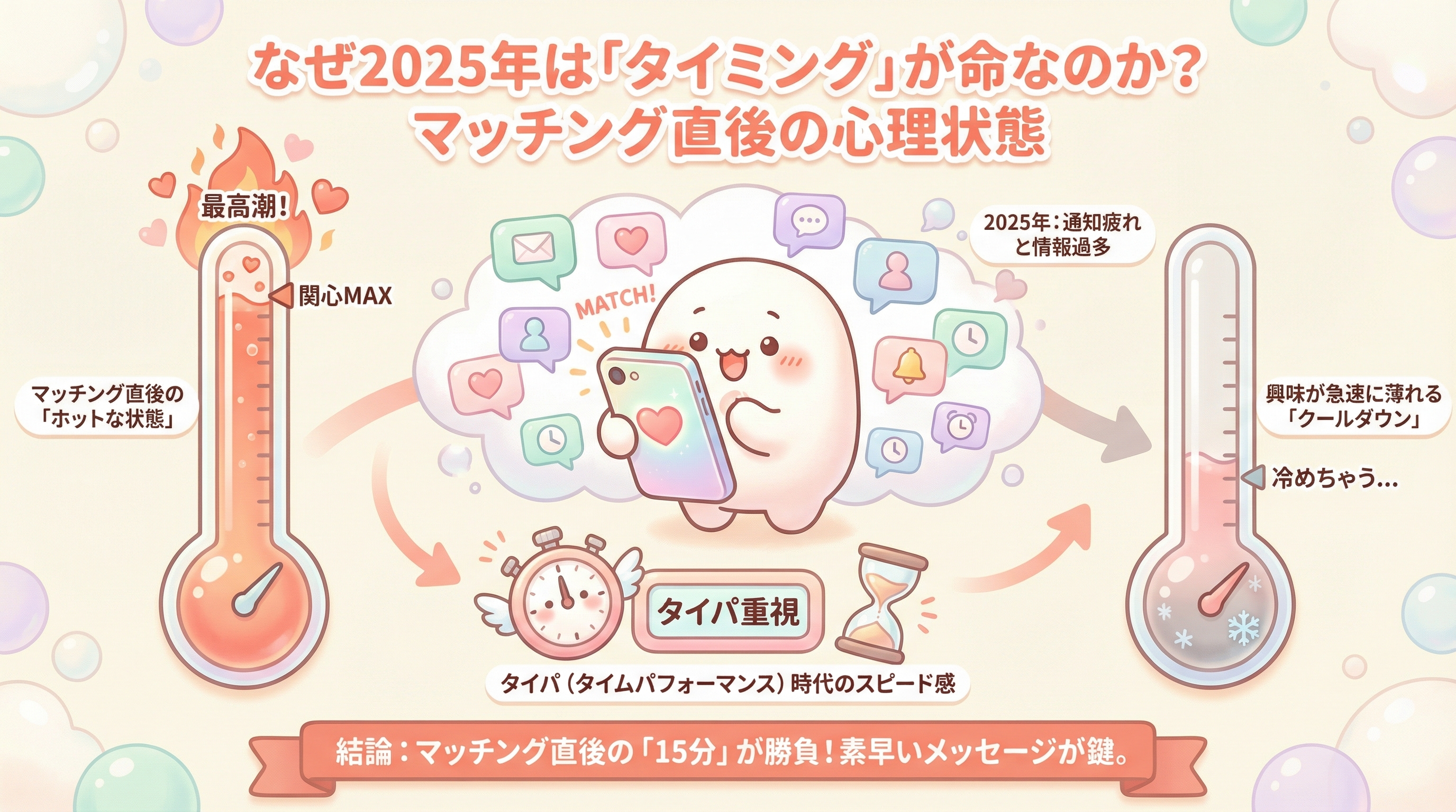 なぜ2025年は「タイミング」が命なのか？マッチング直後の心理状態