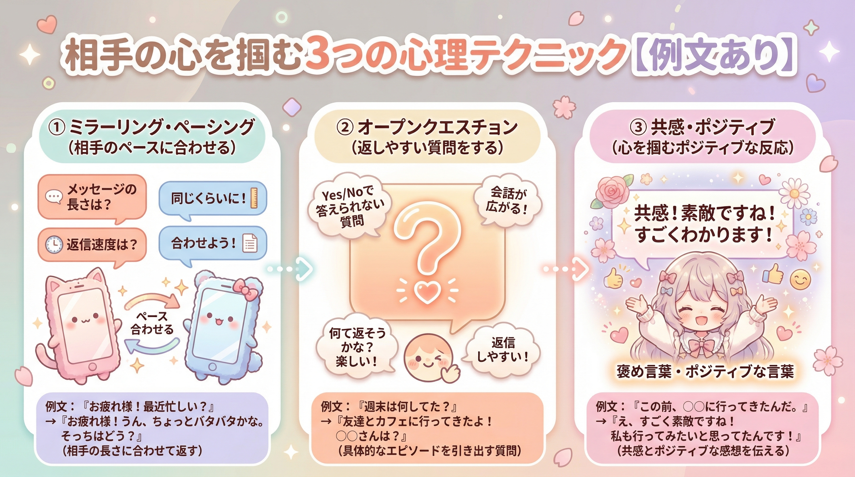 相手の心を掴む3つの心理テクニック【例文あり】