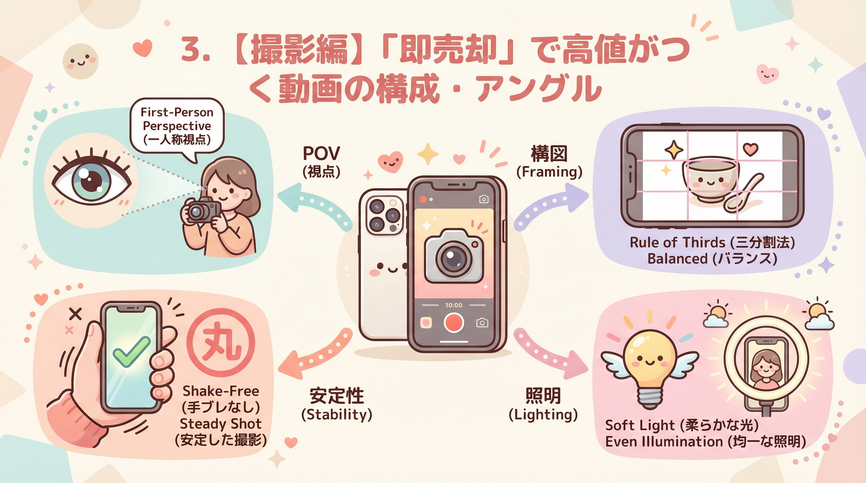 3. 【撮影編】「即売却」で高値がつく動画の構成・アングル