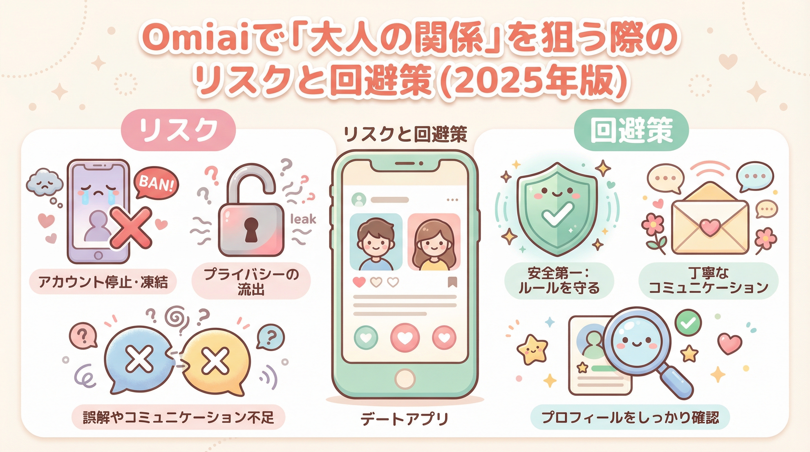 Omiaiで「大人の関係」を狙う際のリスクと回避策（2025年版）
