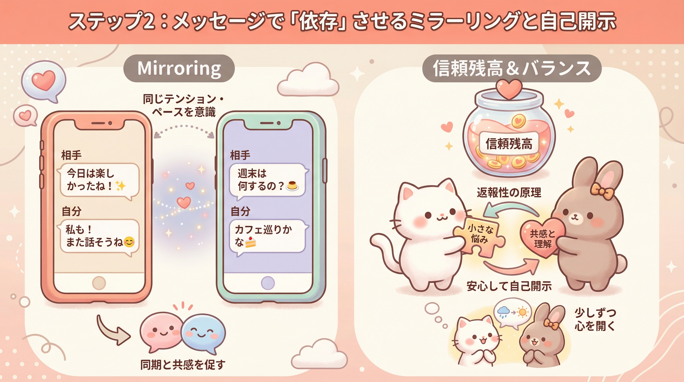 ステップ2:メッセージで「依存」させるミラーリングと自己開示