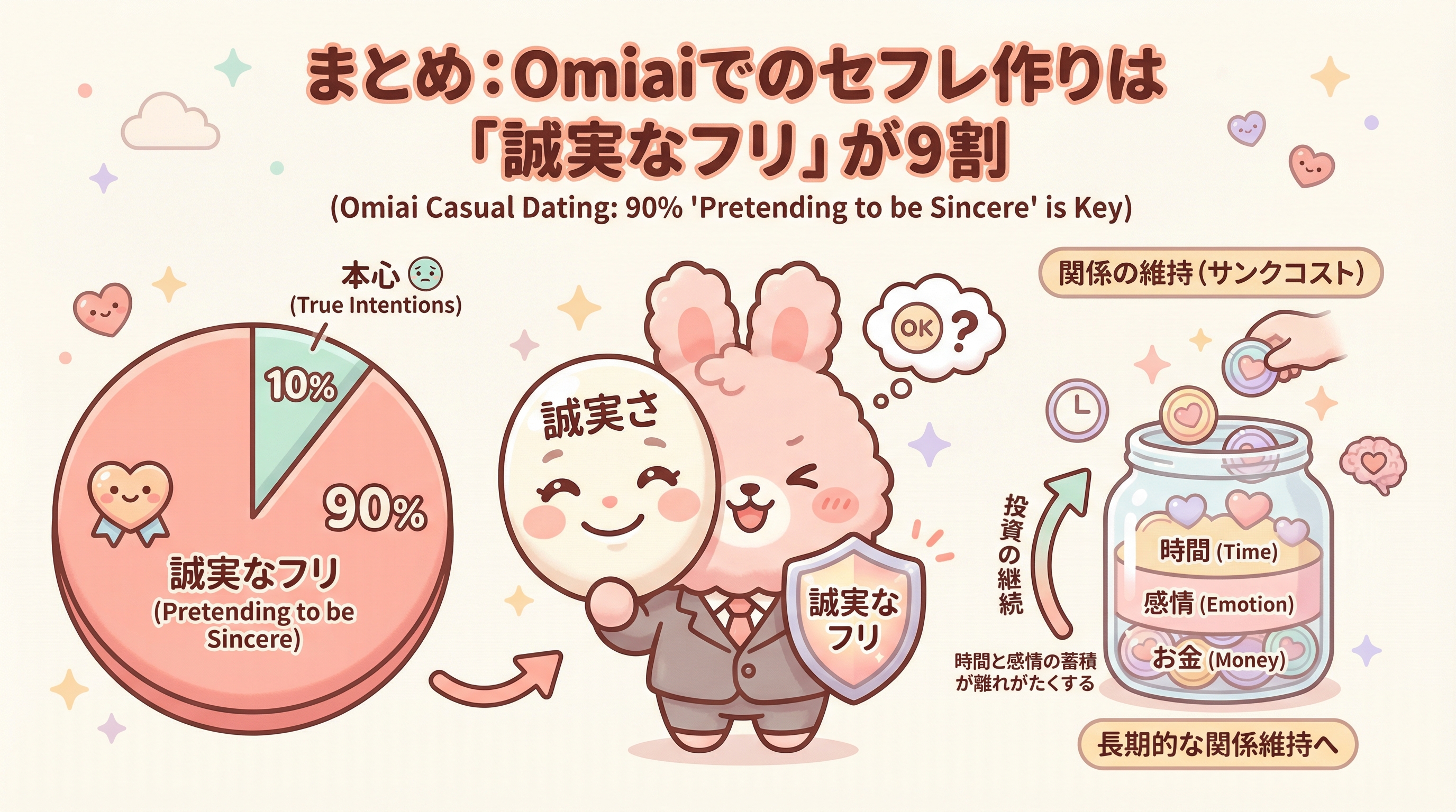 まとめ:Omiaiでのセフレ作りは「誠実なフリ」が9割