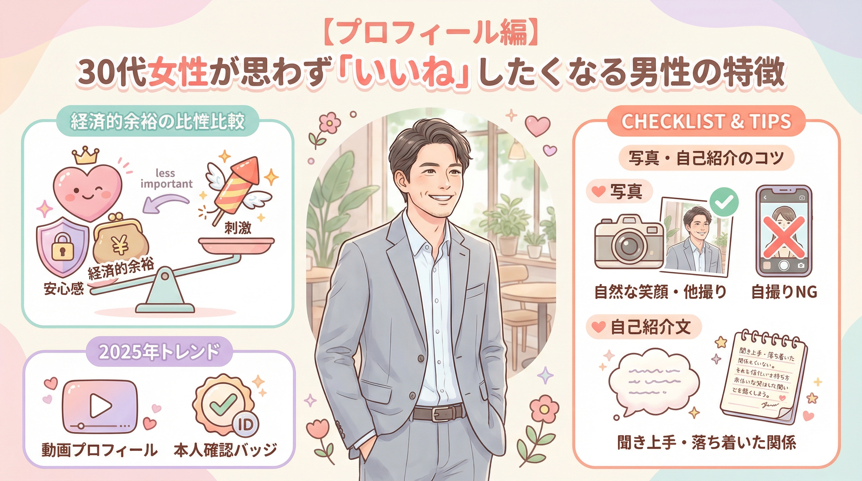 【プロフィール編】30代女性が思わず「いいね」したくなる男性の特徴