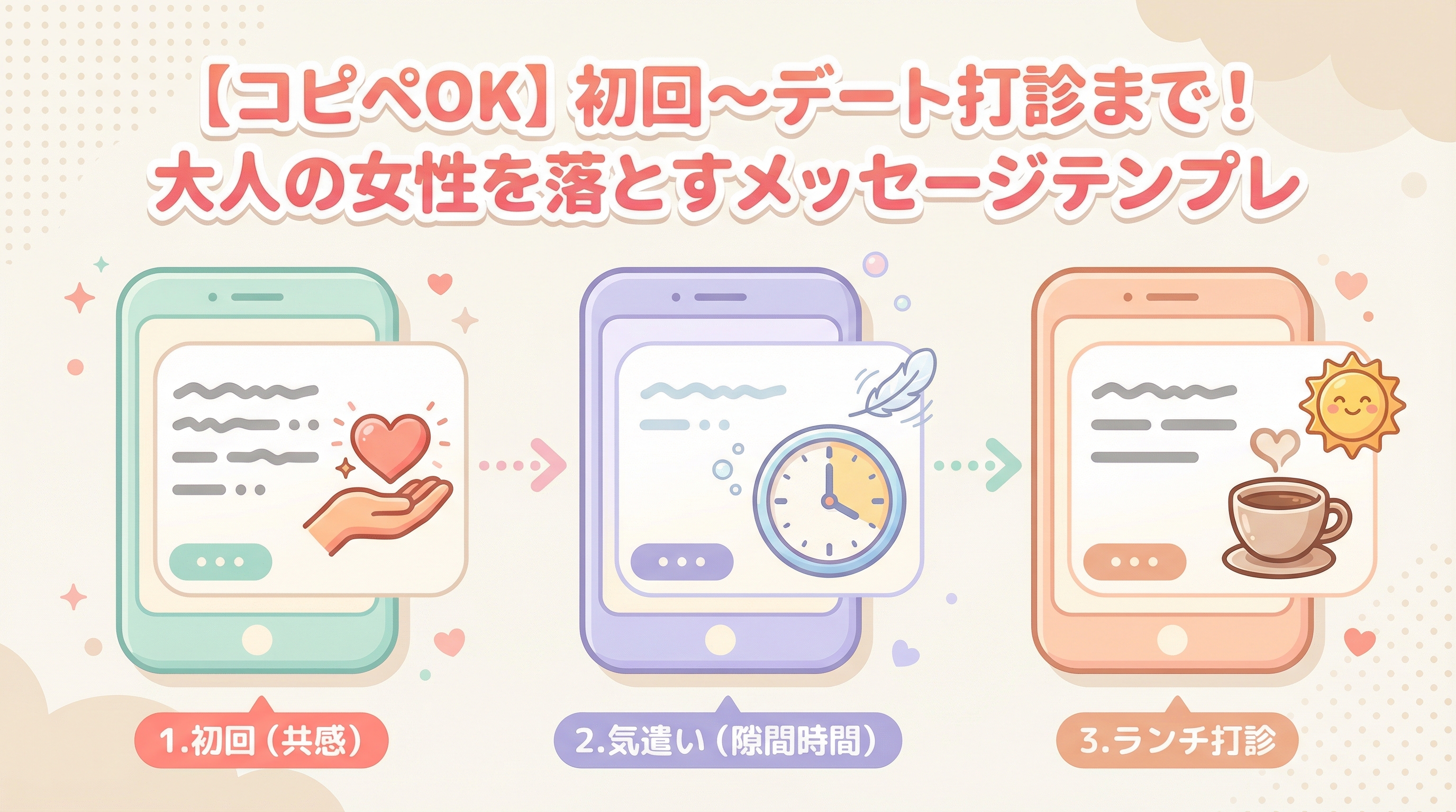 【コピペOK】初回〜デート打診まで!大人の女性を落とすメッセージテンプレ