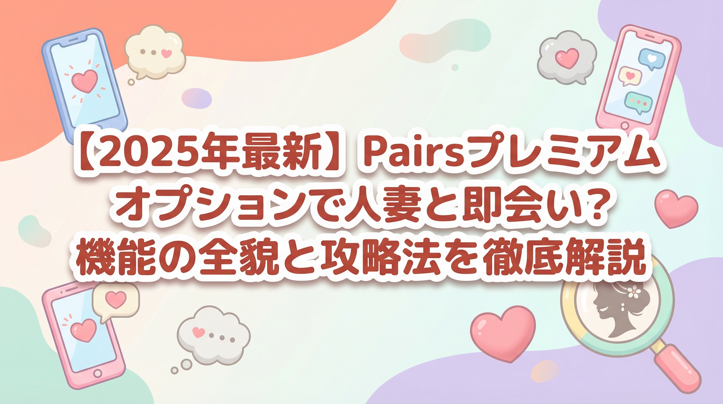 【2025年最新】Pairsプレミアムオプションで人妻と即会い？機能の全貌と攻略法を徹底解説