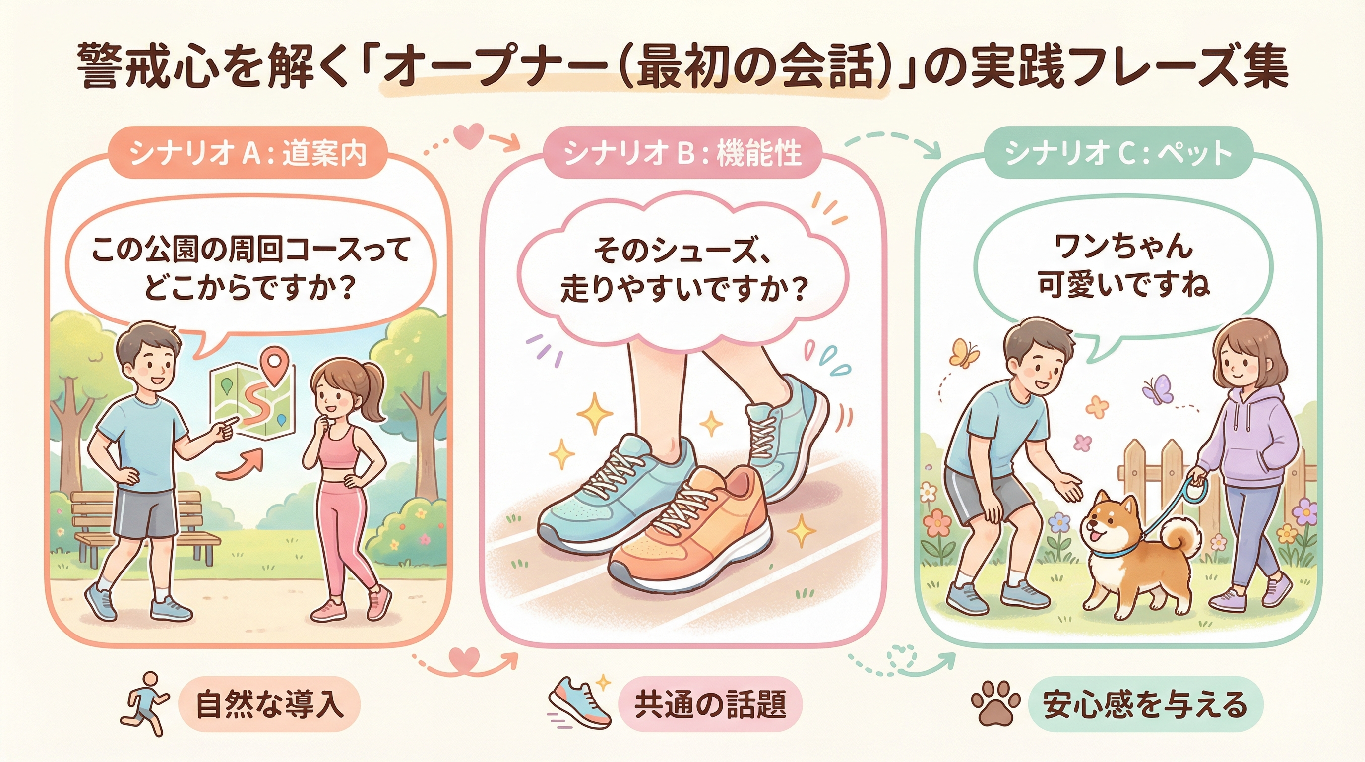 警戒心を解く「オープナー（最初の会話）」の実践フレーズ集