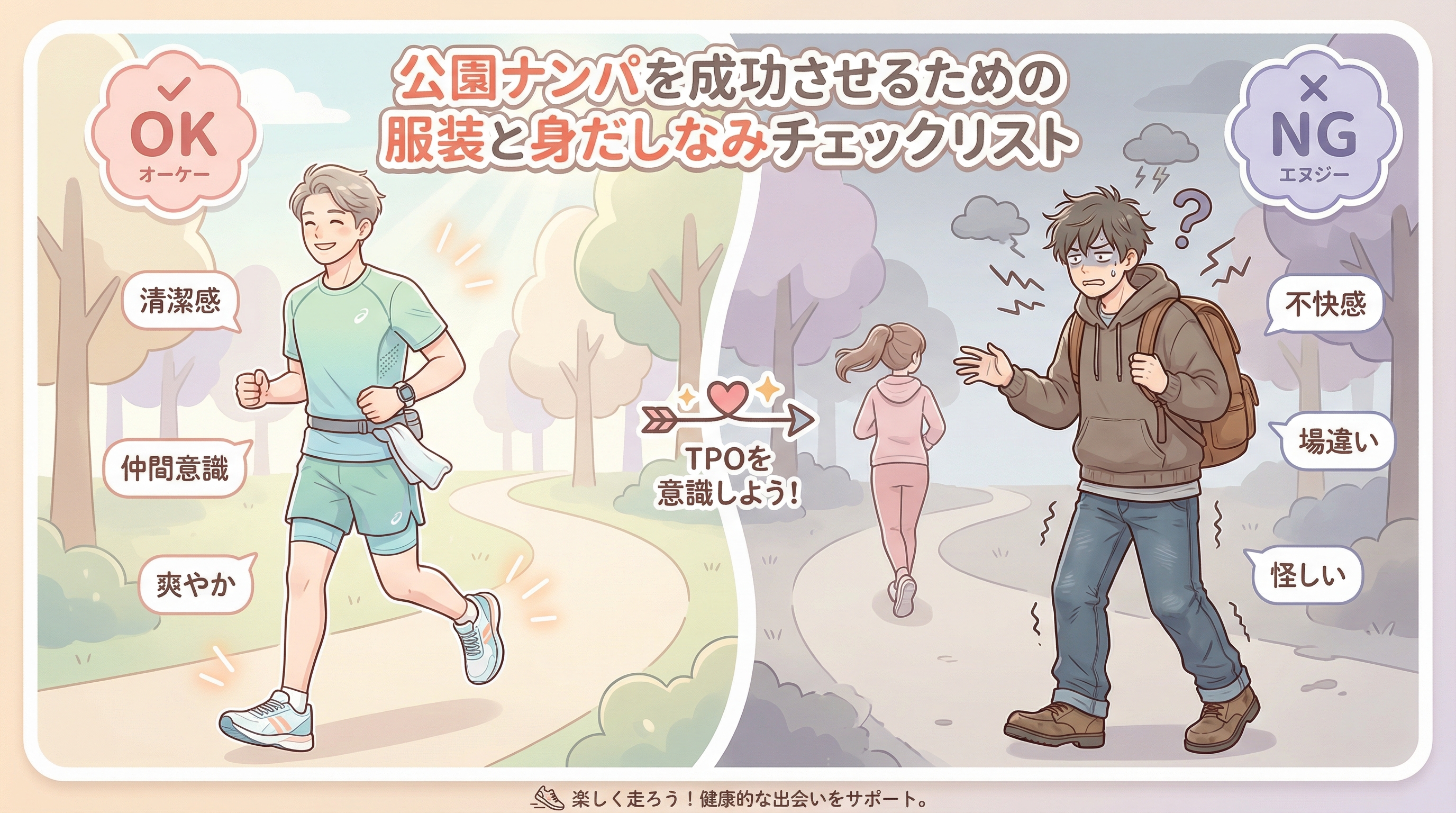 公園ナンパを成功させるための服装と身だしなみチェックリスト