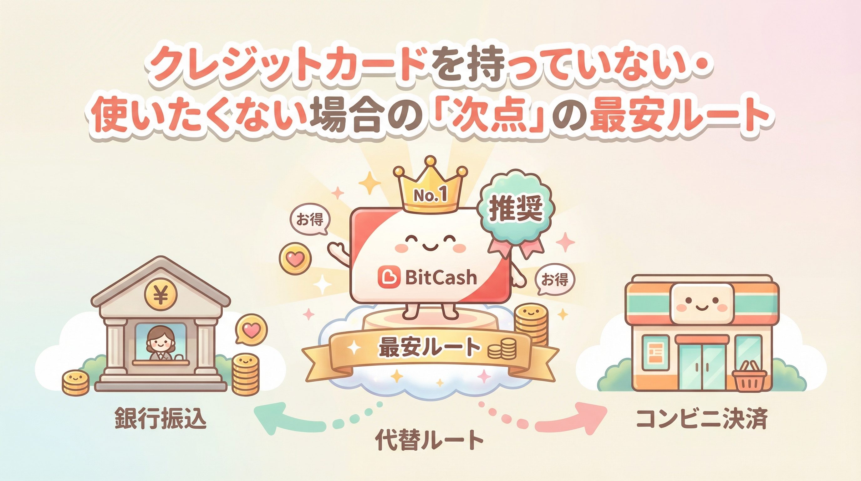 クレジットカードを持っていない・使いたくない場合の「次点」の最安ルート