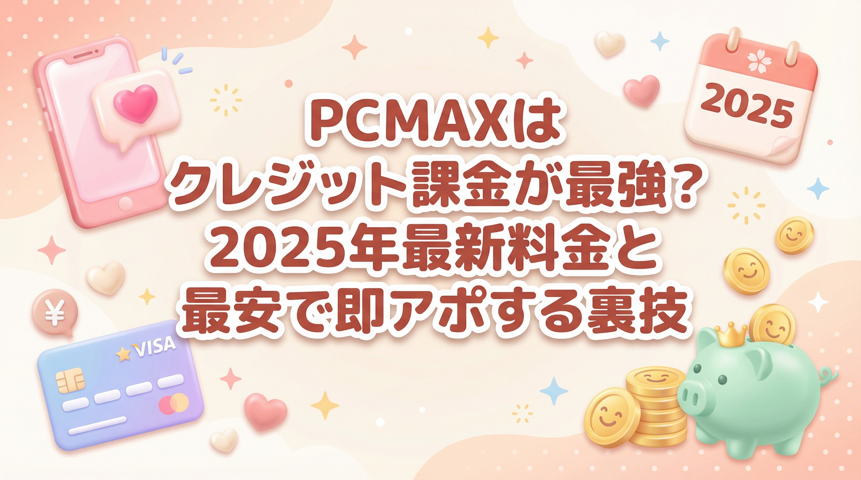 PCMAXはクレジット課金が最強？2025年最新料金と最安で即アポする裏技