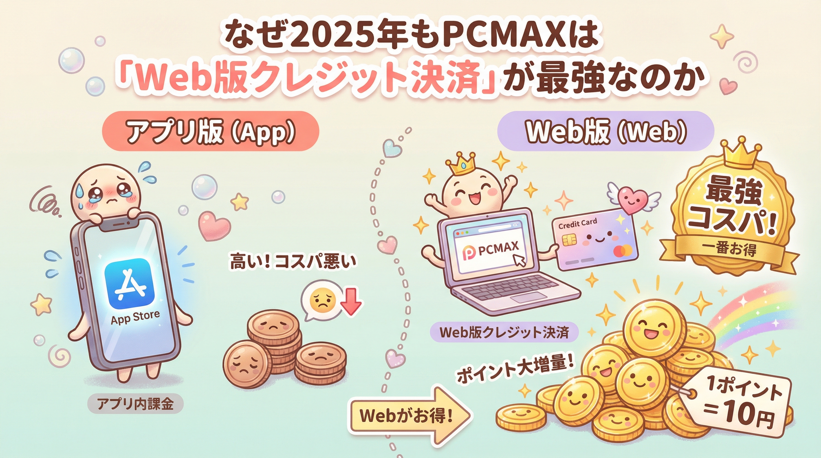 なぜ2025年もPCMAXは「Web版クレジット決済」が最強なのか