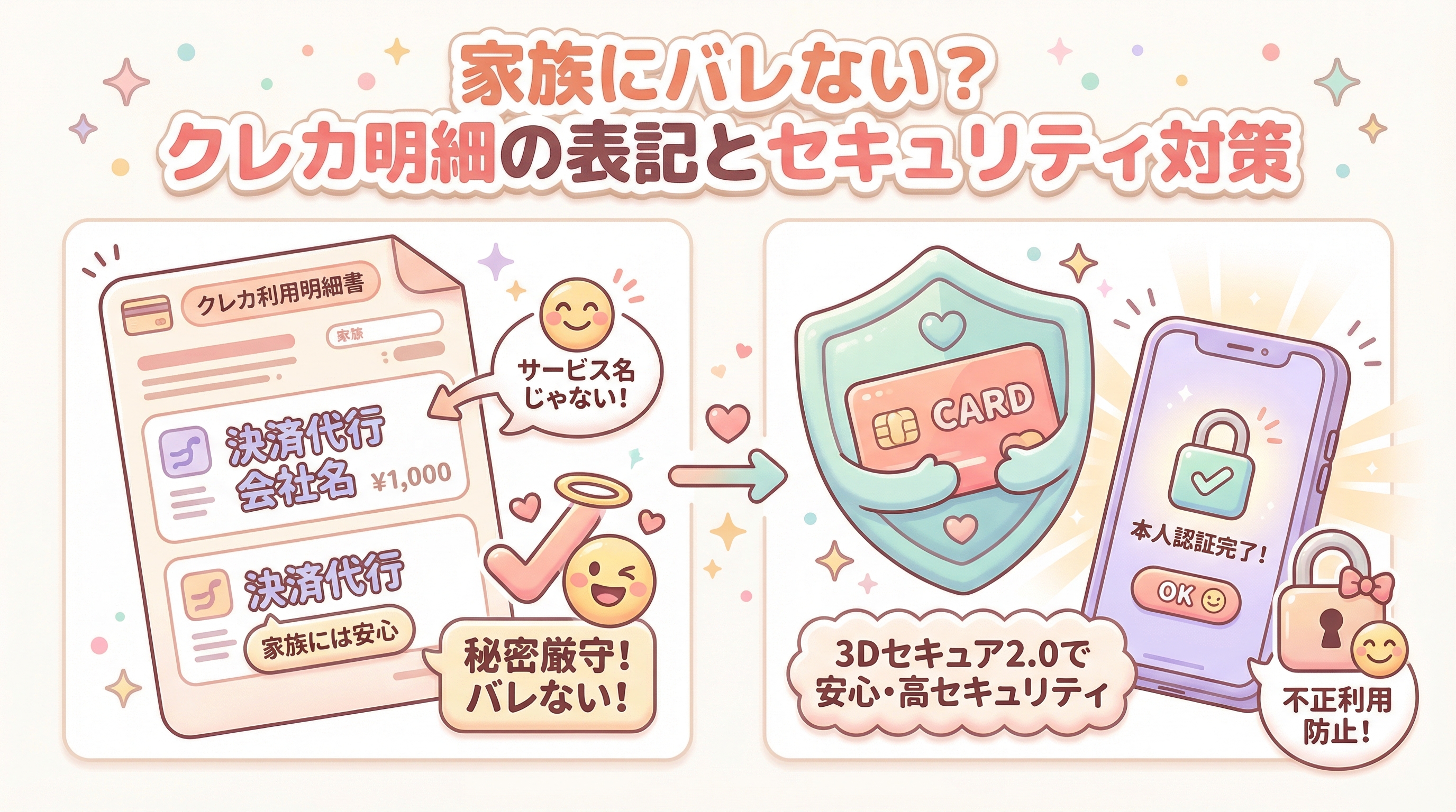 家族にバレない?クレカ明細の表記とセキュリティ対策