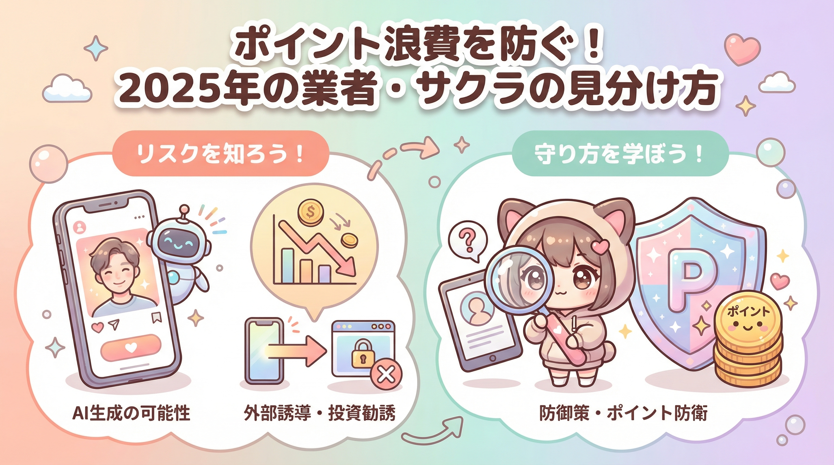 ポイント浪費を防ぐ!2025年の業者・サクラの見分け方