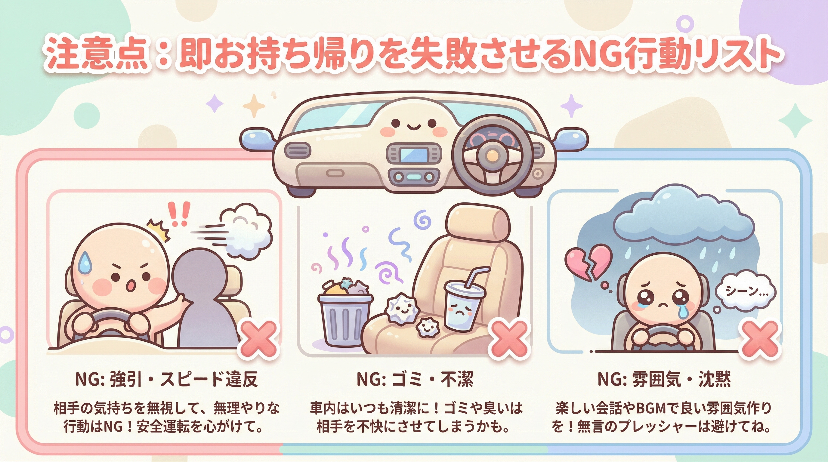 注意点:即お持ち帰りを失敗させるNG行動リスト